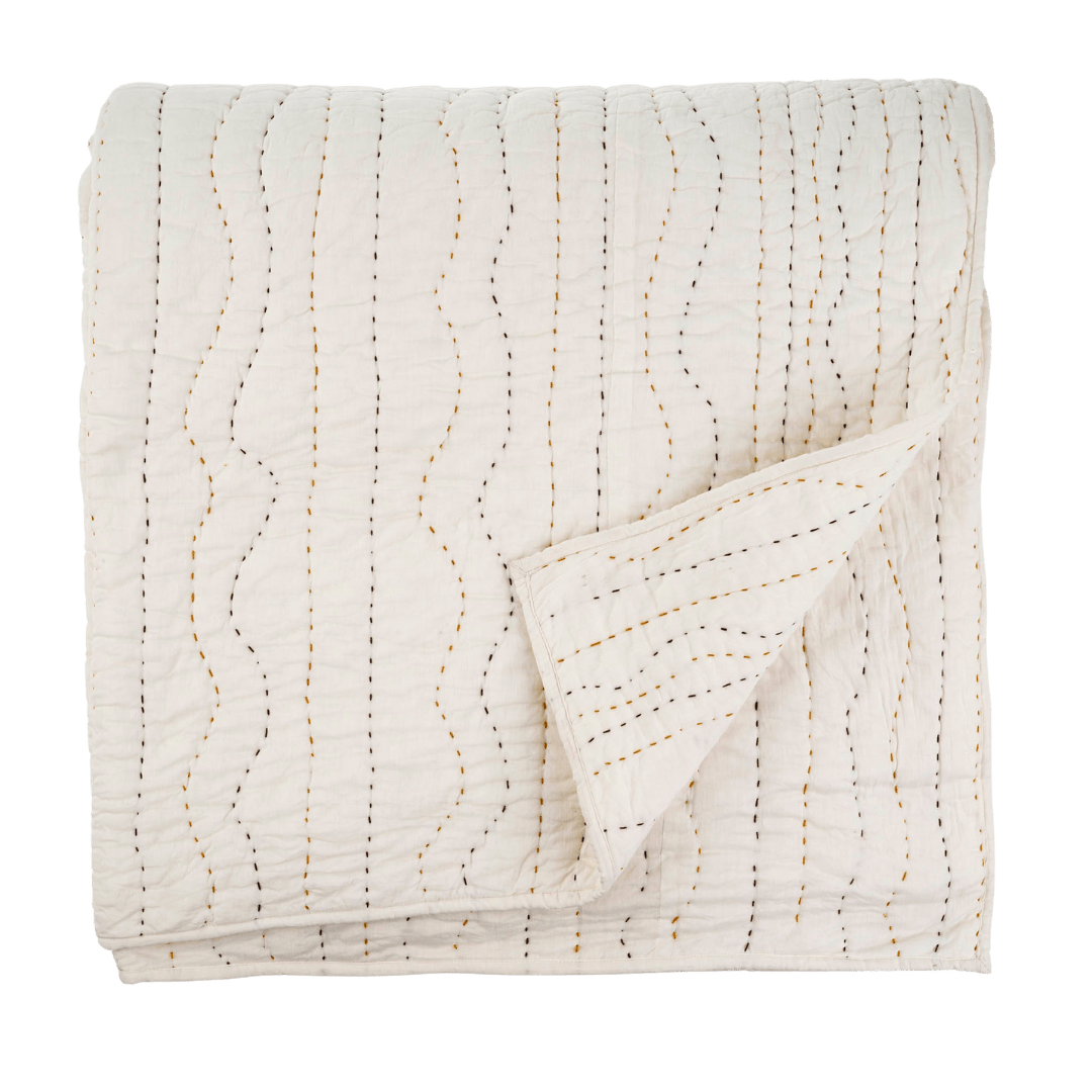 Courtepointe Cloud Kantha | Terre - Les Trouvailles de JustineIndaba Home