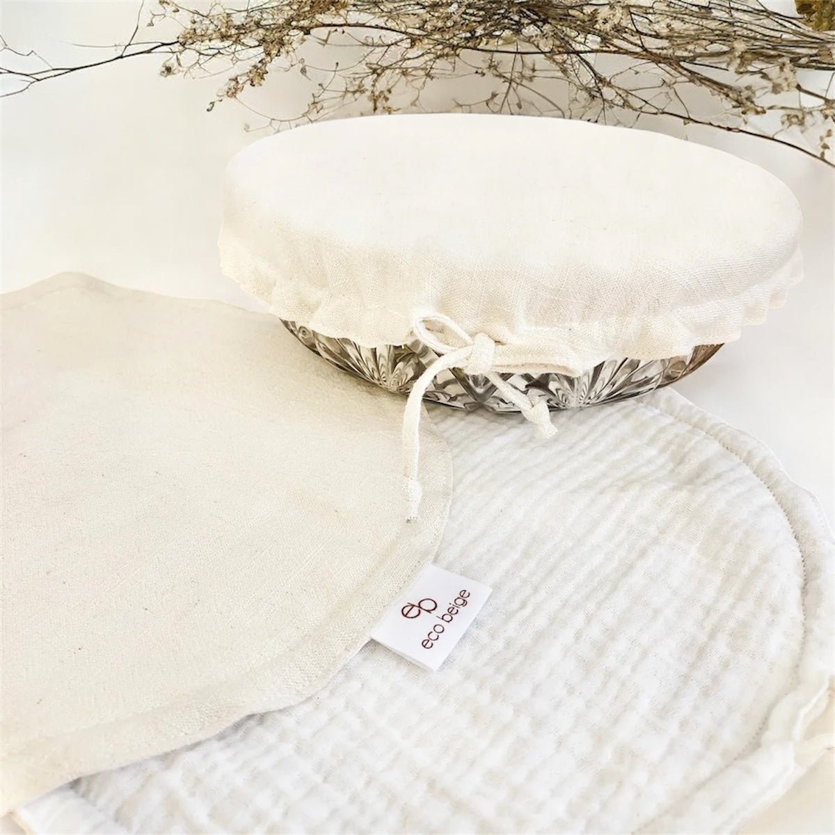 Couvercles en lin pour pots et bols réutilisables | Fait à la main - Les Trouvailles de JustineKitchen AccessoriesEco BeigeCouvercle pour pot