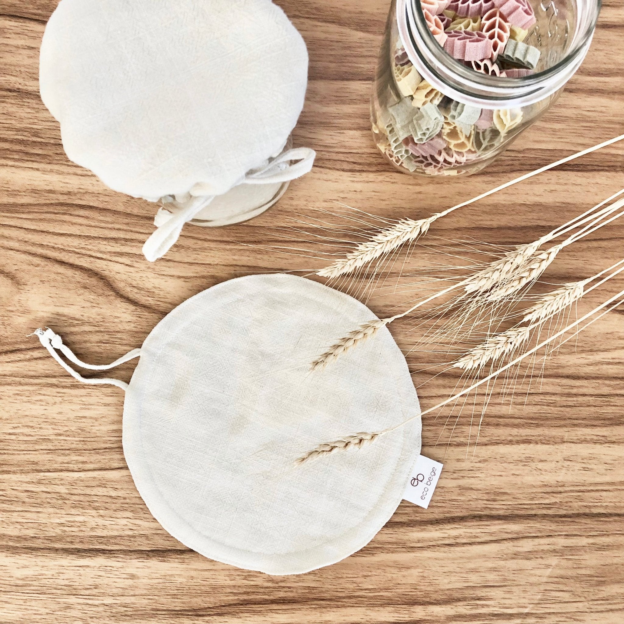 Couvercles en lin pour pots et bols réutilisables | Fait à la main - Les Trouvailles de JustineKitchen AccessoriesEco BeigeCouvercle pour pot