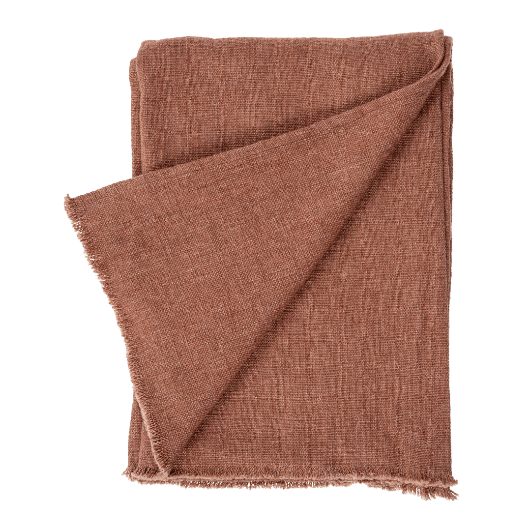 Couvre - pied de lit Selena en Lin | Brique - Les Trouvailles de JustineIndaba Home