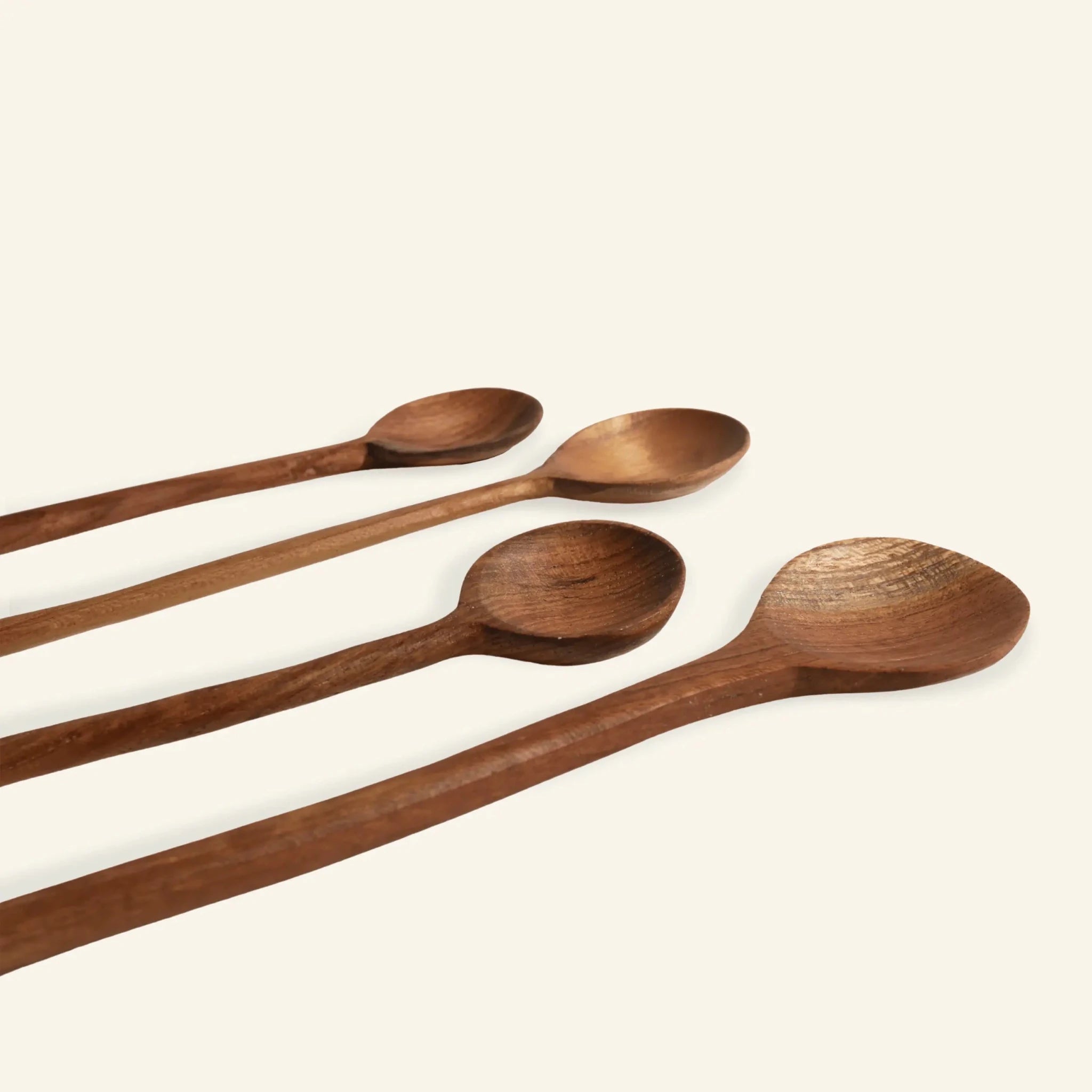 Cuillères à cocktail en bois de teck | Lot de 4 | Élégantes et pratiques - Les Trouvailles de JustineCuillèresCRUSOË