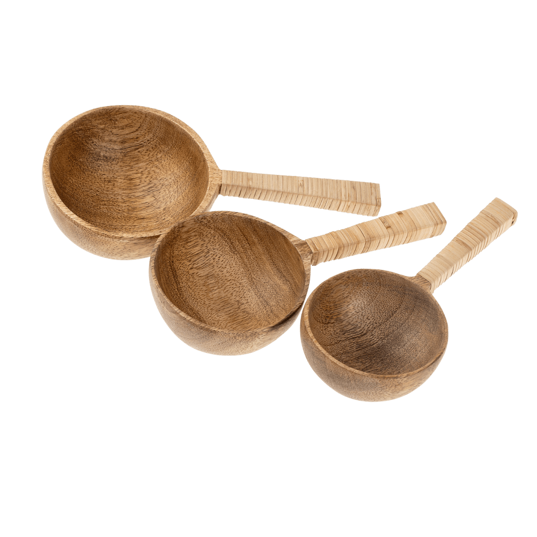 Cuillères en Bois de Manguier & Bambou | Lot de 3 | Fait à la main - Les Trouvailles de JustineIndaba Home