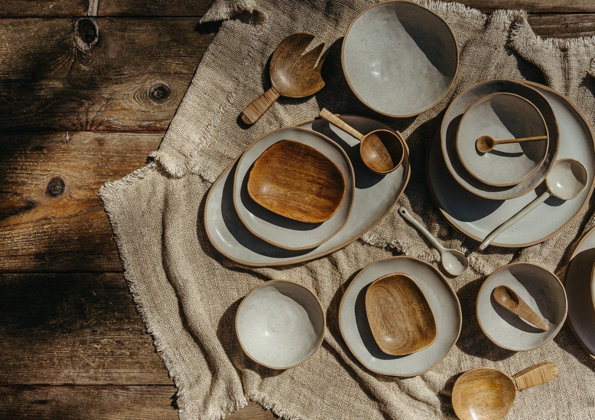 Cuillères en Bois de Manguier & Bambou | Lot de 3 | Fait à la main - Les Trouvailles de JustineIndaba Home