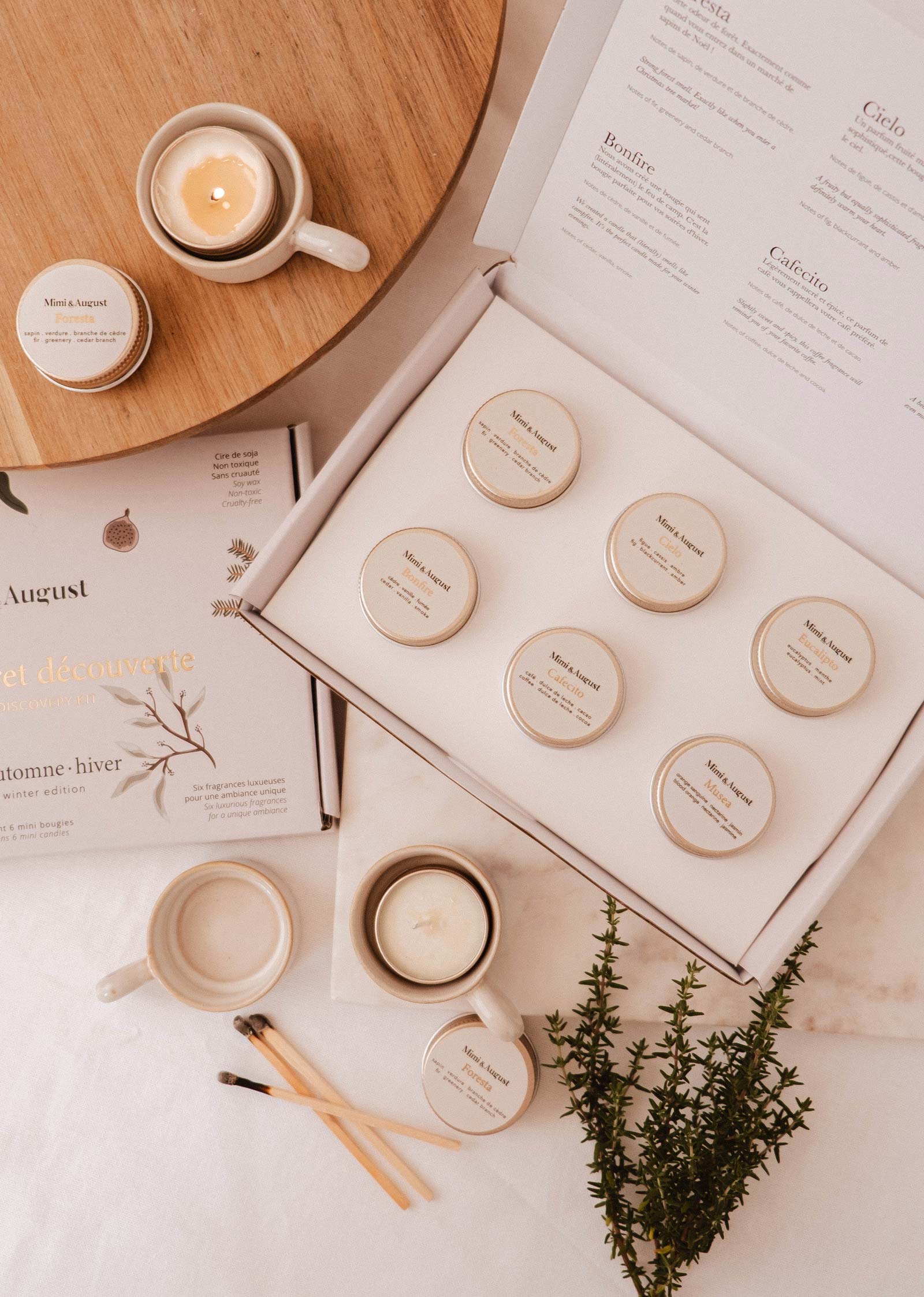 Le Kit Découverte Automne/Hiver – Mimi & August | Mini Bougies Fait Main | Cire de Soja
