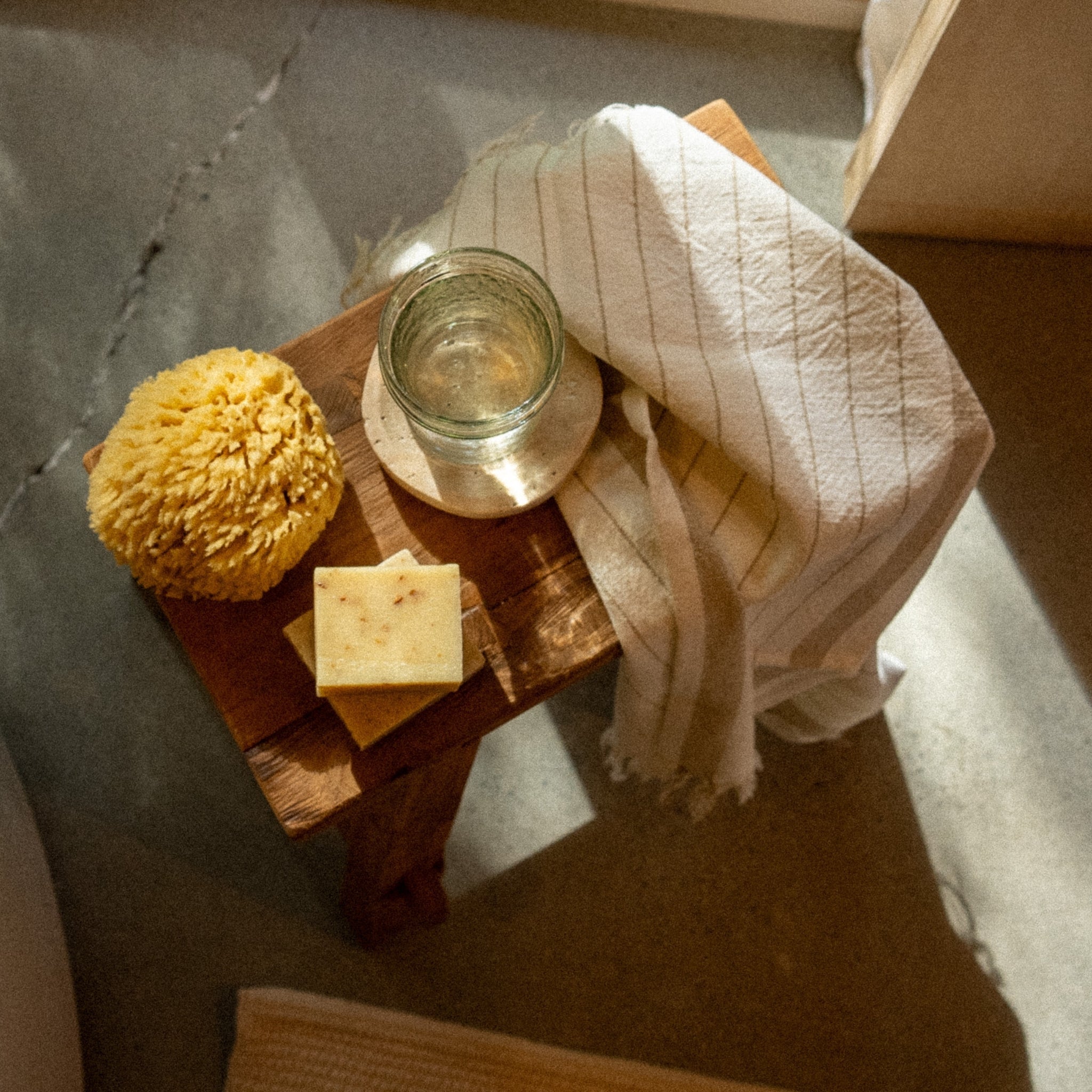 Ensemble de 2 serviettes à mains Hammam à rayures Pinstripe | Coton | Sable chaud | Indaba - Les Trouvailles de JustineIndaba Home