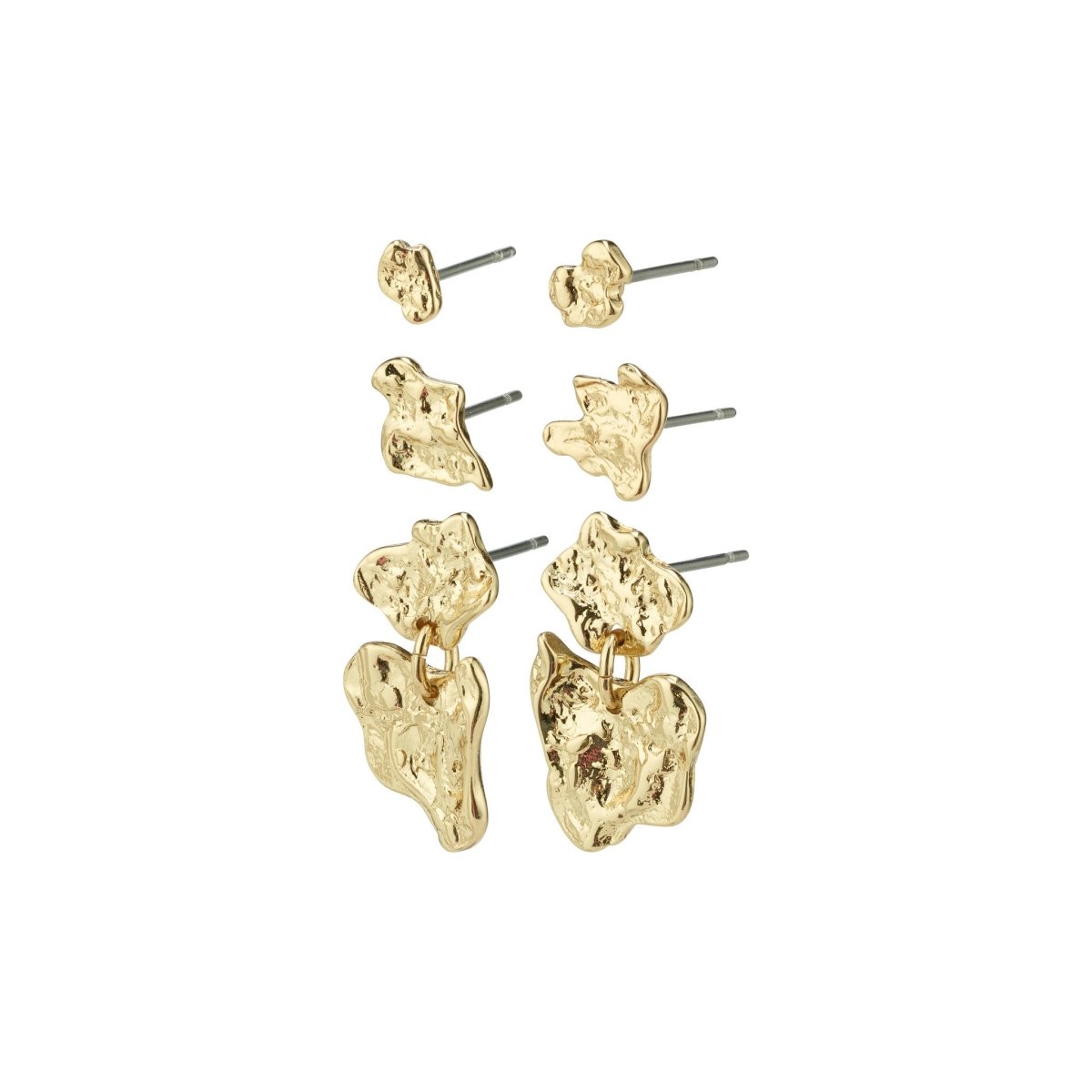 Ensemble de boucles d’oreilles HORIZON 3-en-1 Pilgrim avec créoles Huggies et cristaux Preciosa.