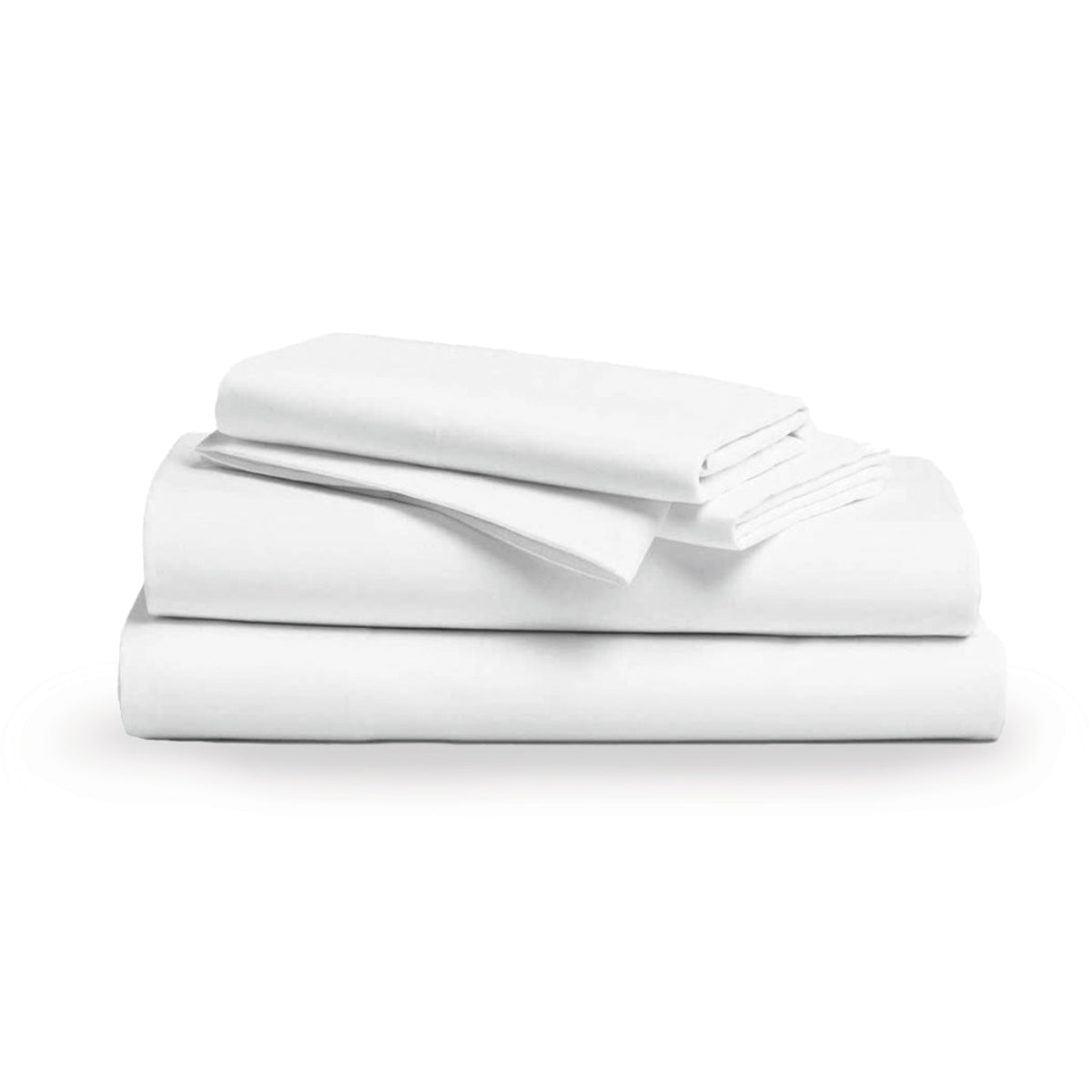 Ensemble de draps en coton organique blanc Natural pour lit queen et king sur fond blanc