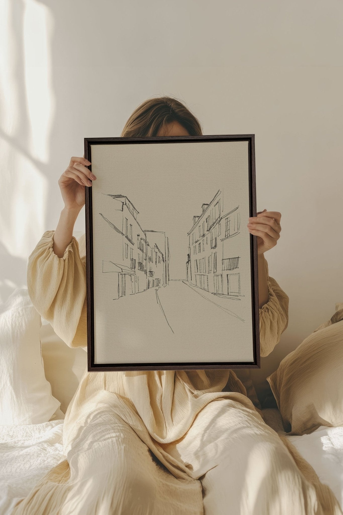 ESQUISSE URBAINE, Oeuvre sur toile étirée - Les Trouvailles de JustinecanvasOleka Canvas12x16Espresso