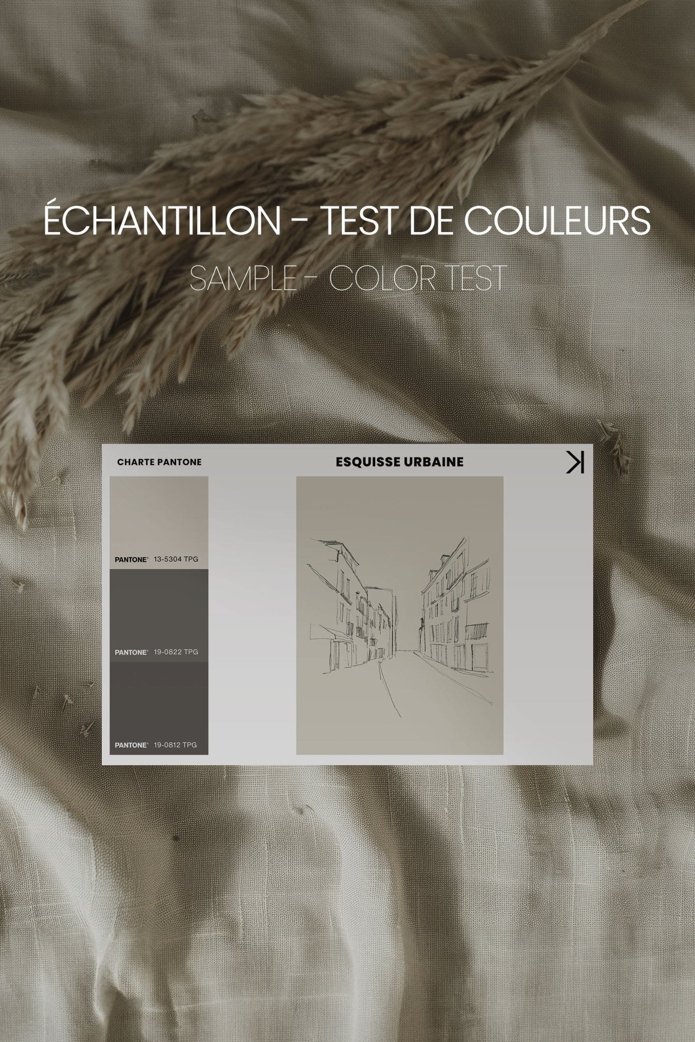 ESQUISSE URBAINE, Oeuvre sur toile étirée - Les Trouvailles de JustinecanvasOleka CanvasÉchantillon - Test de couleursSans Cadre - Monté Galerie