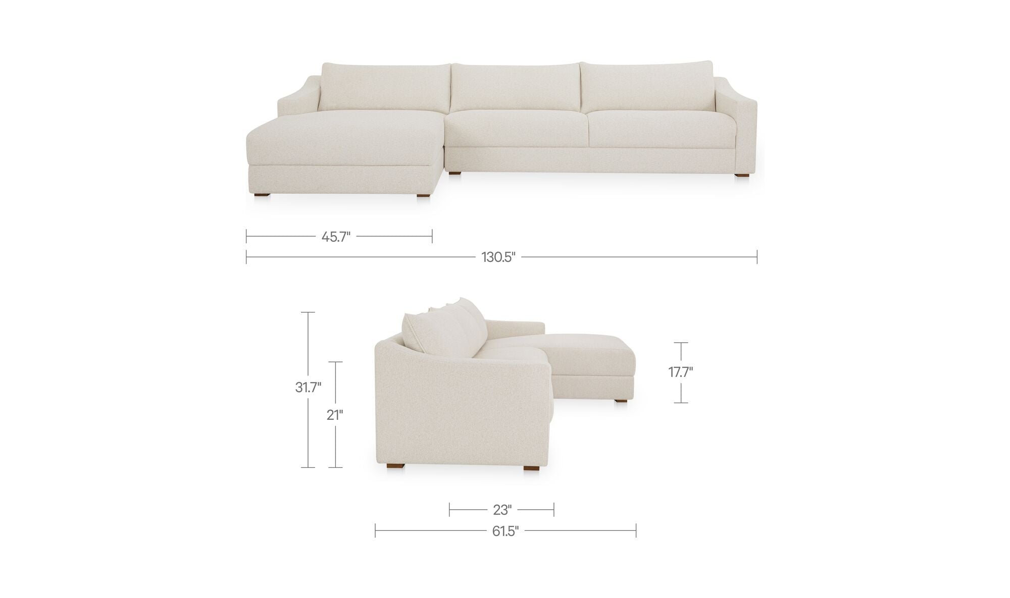 Canapé sectionnel Farrow | Coussins profonds | Design épuré