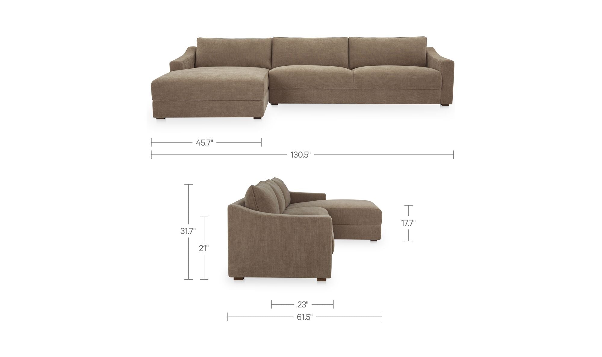 Canapé sectionnel Farrow | Coussins profonds | Design épuré