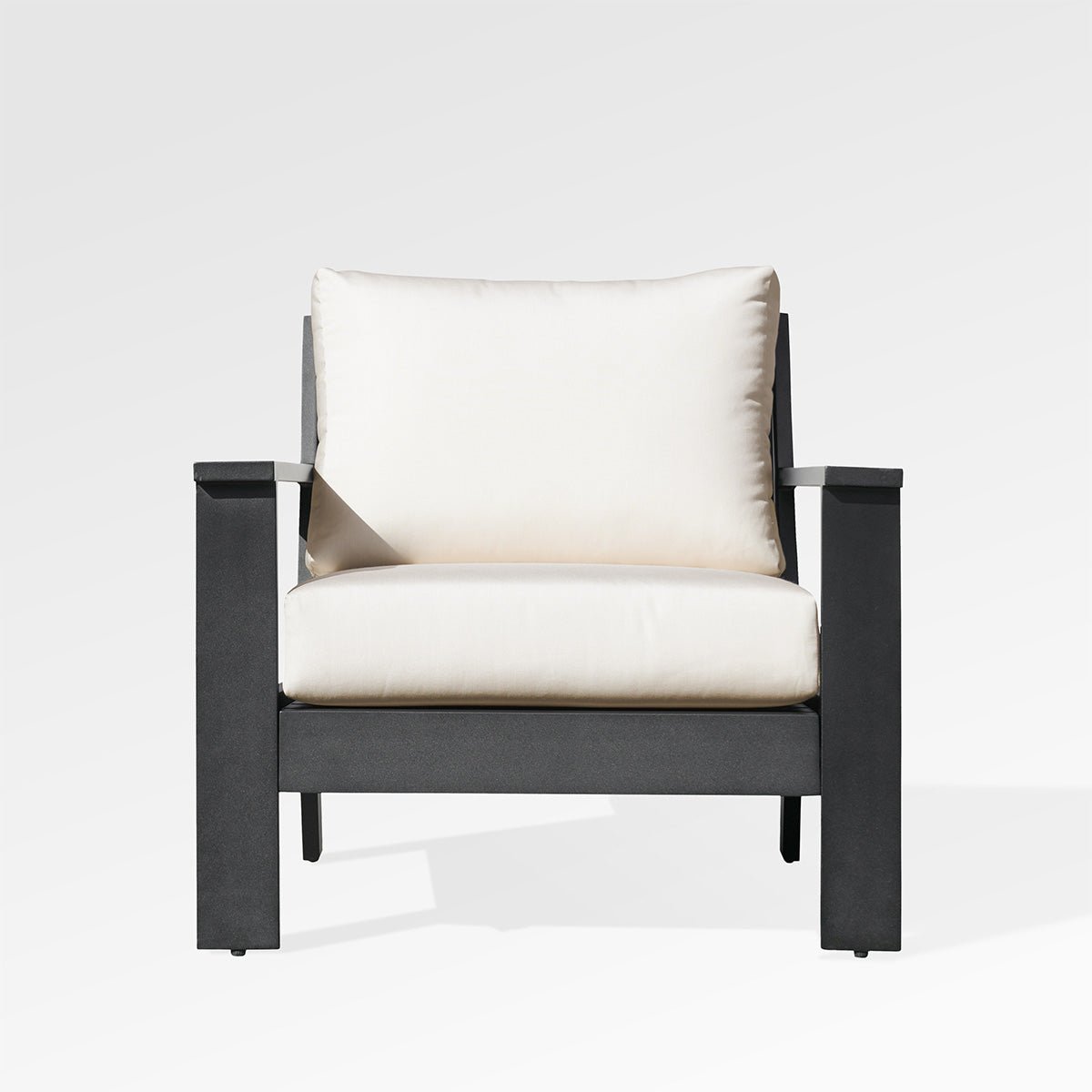 Fauteuil Magnolia | Aluminium noir | Coussins Sunbrella® - Les Trouvailles de JustinechairsEncloverOuiIvoire chiné
