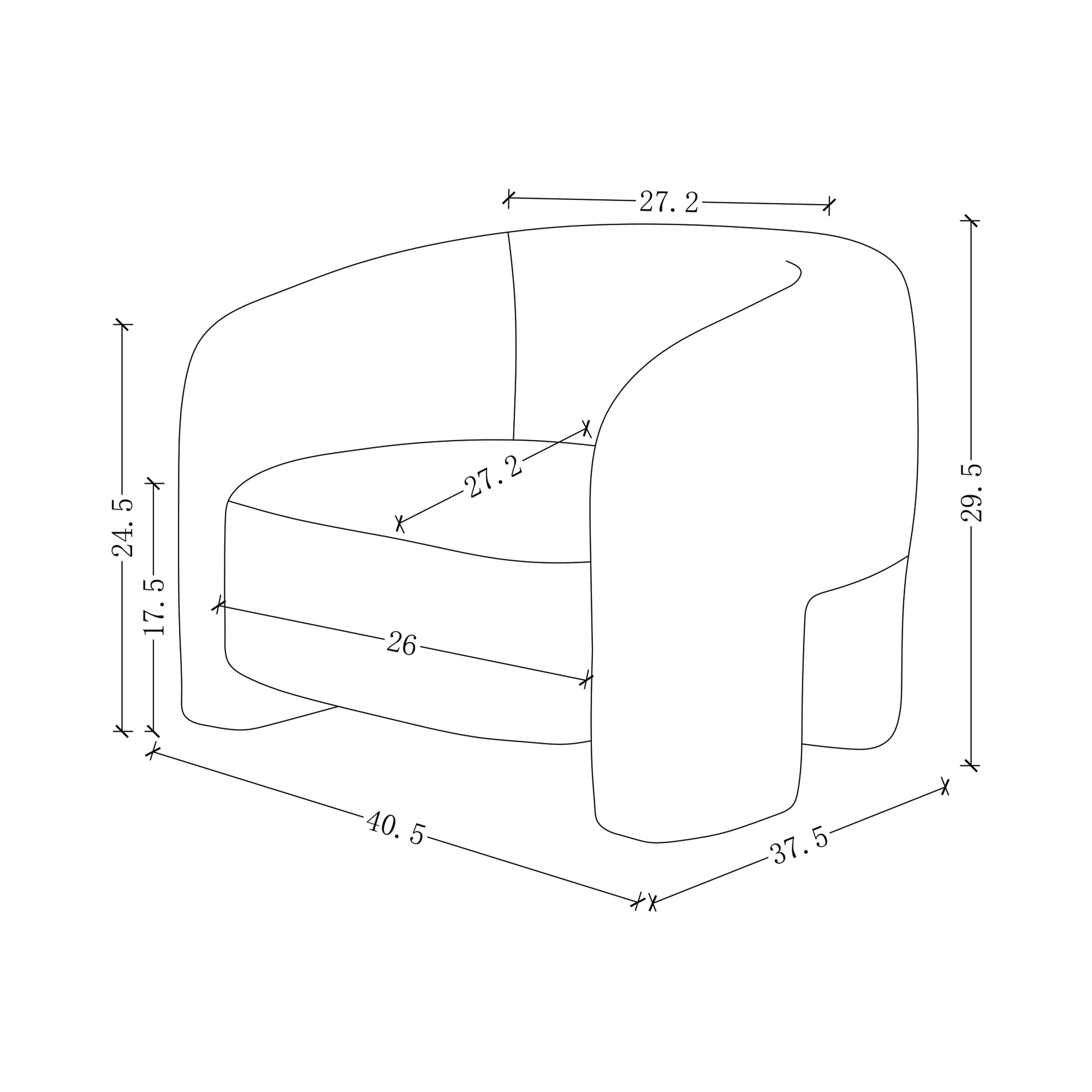 Fauteuil d’appoint Chloe en tweed | 103 × 75 × 95 cm | Crème