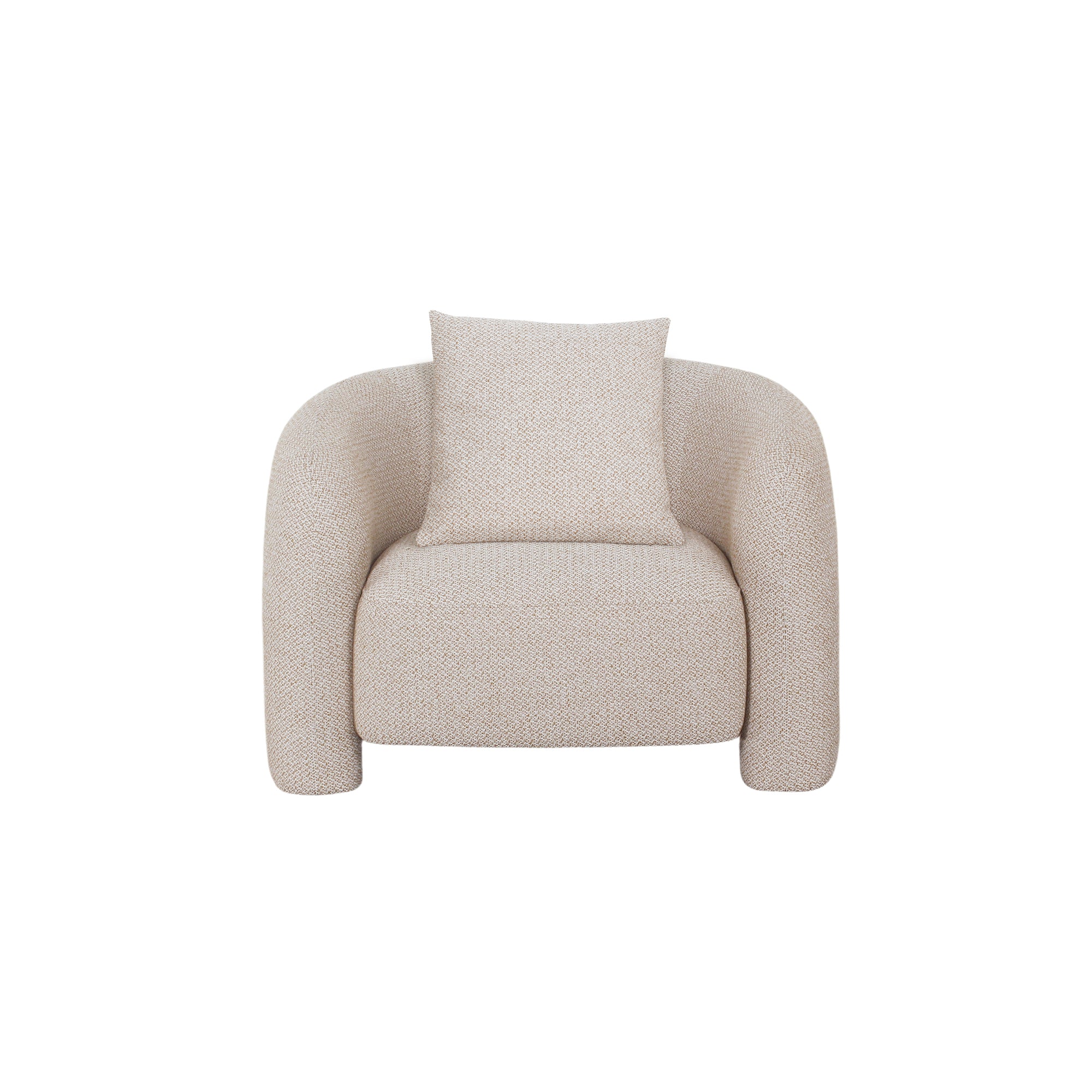 Fauteuil d’appoint Chloe en Tissu Tweed | 103 × 75 × 95 cm | Beige