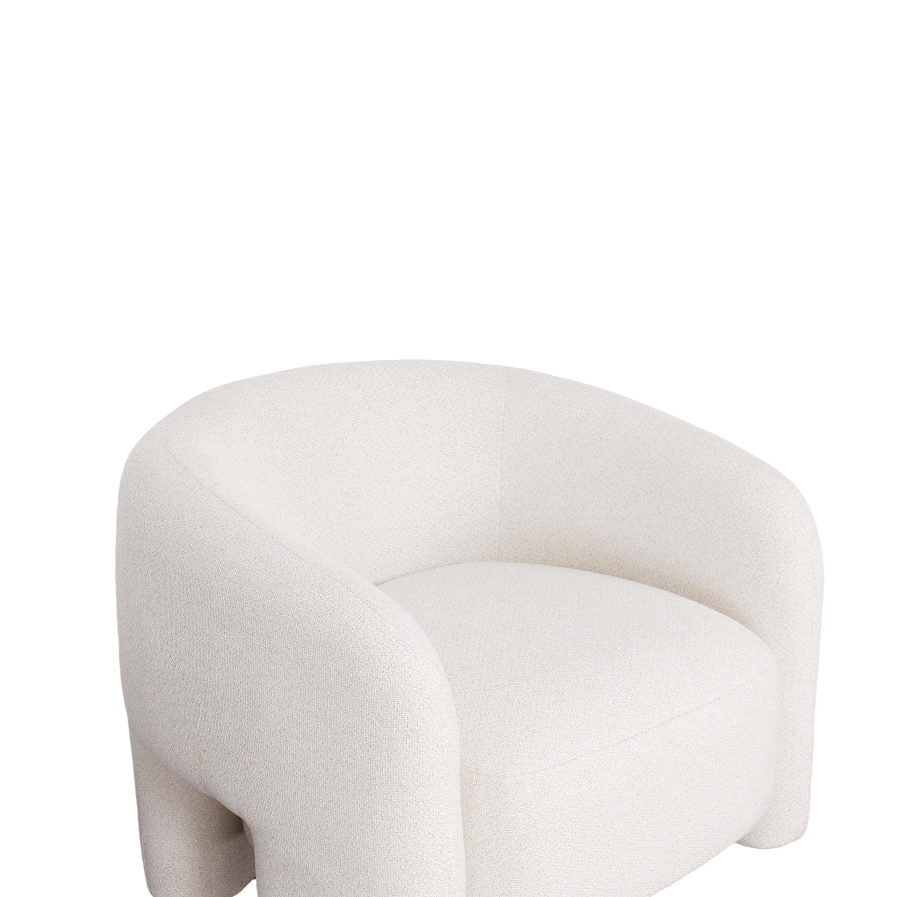 Fauteuil d’appoint Chloe en tweed | 103 × 75 × 95 cm | Crème