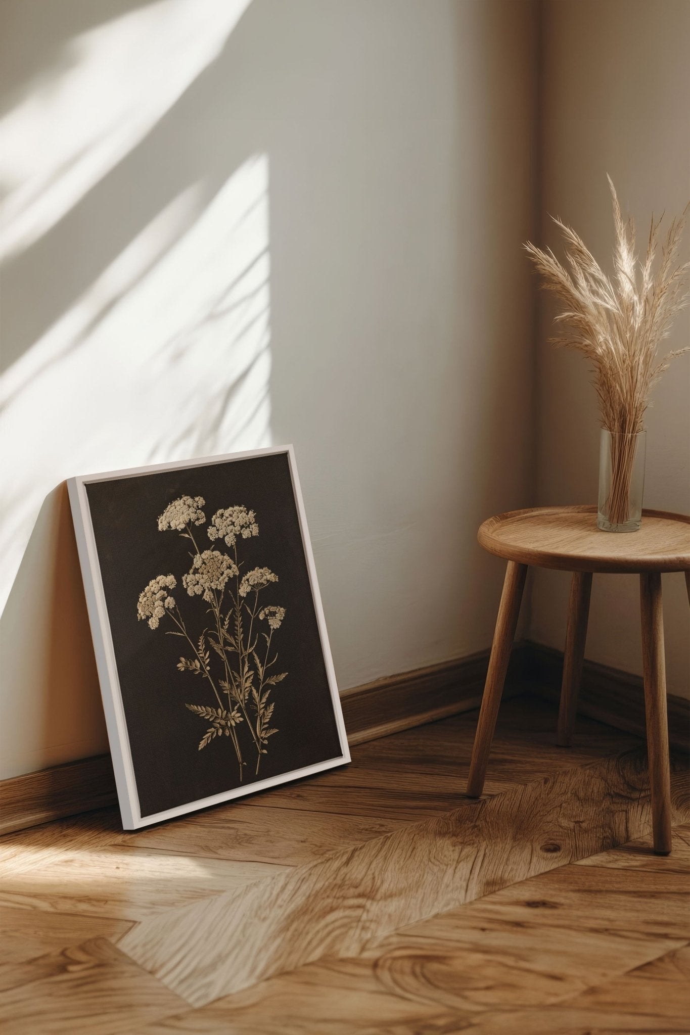 FLEUR D'OR, Oeuvre sur toile étirée - Les Trouvailles de JustinecanvasOleka Canvas12x16Blanc
