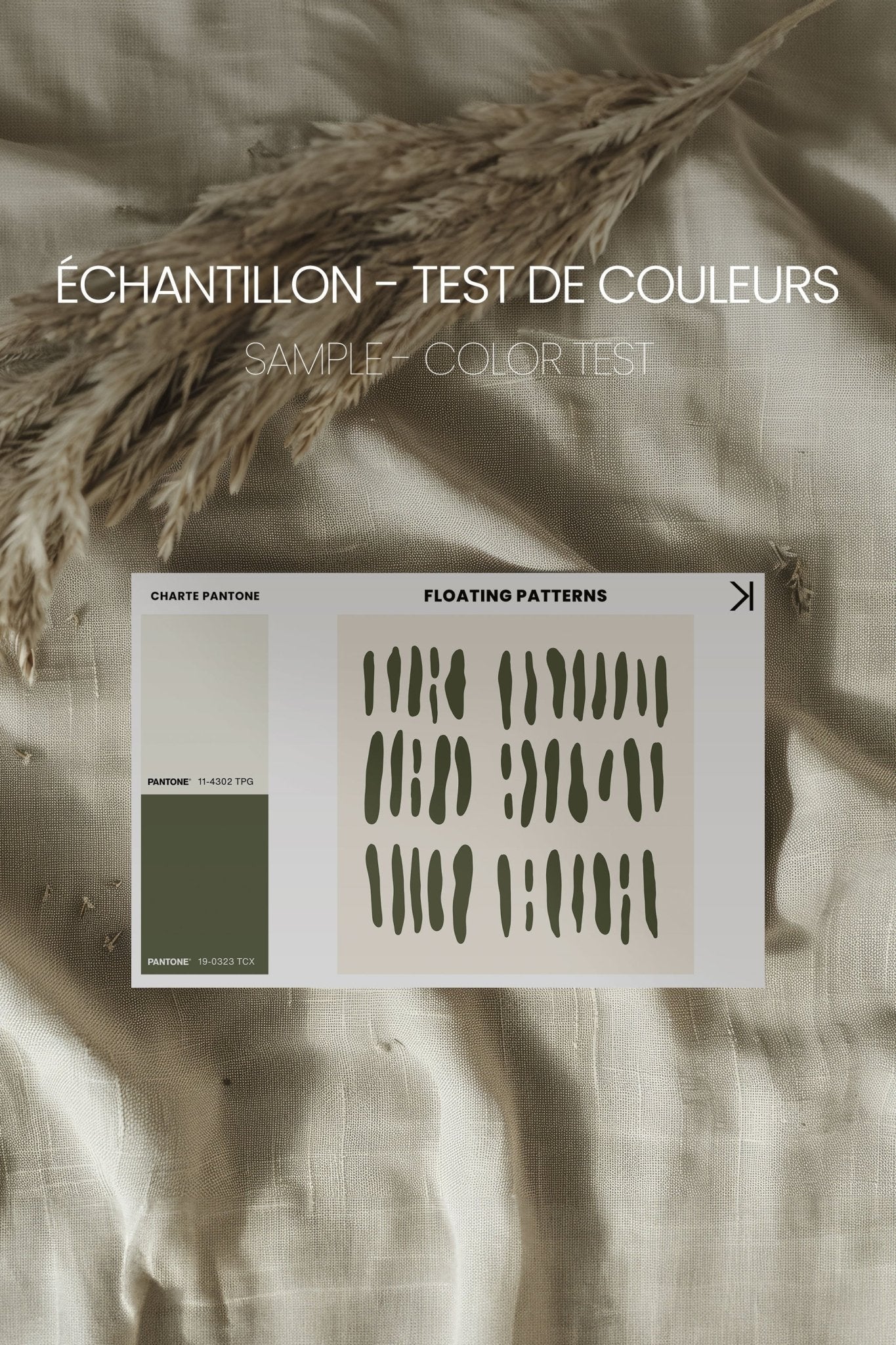 FLOATING PATTERNS, Oeuvre sur toile étirée - Les Trouvailles de JustinecanvasOleka CanvasÉchantillon - Test de couleursSans Cadre - Monté Galerie