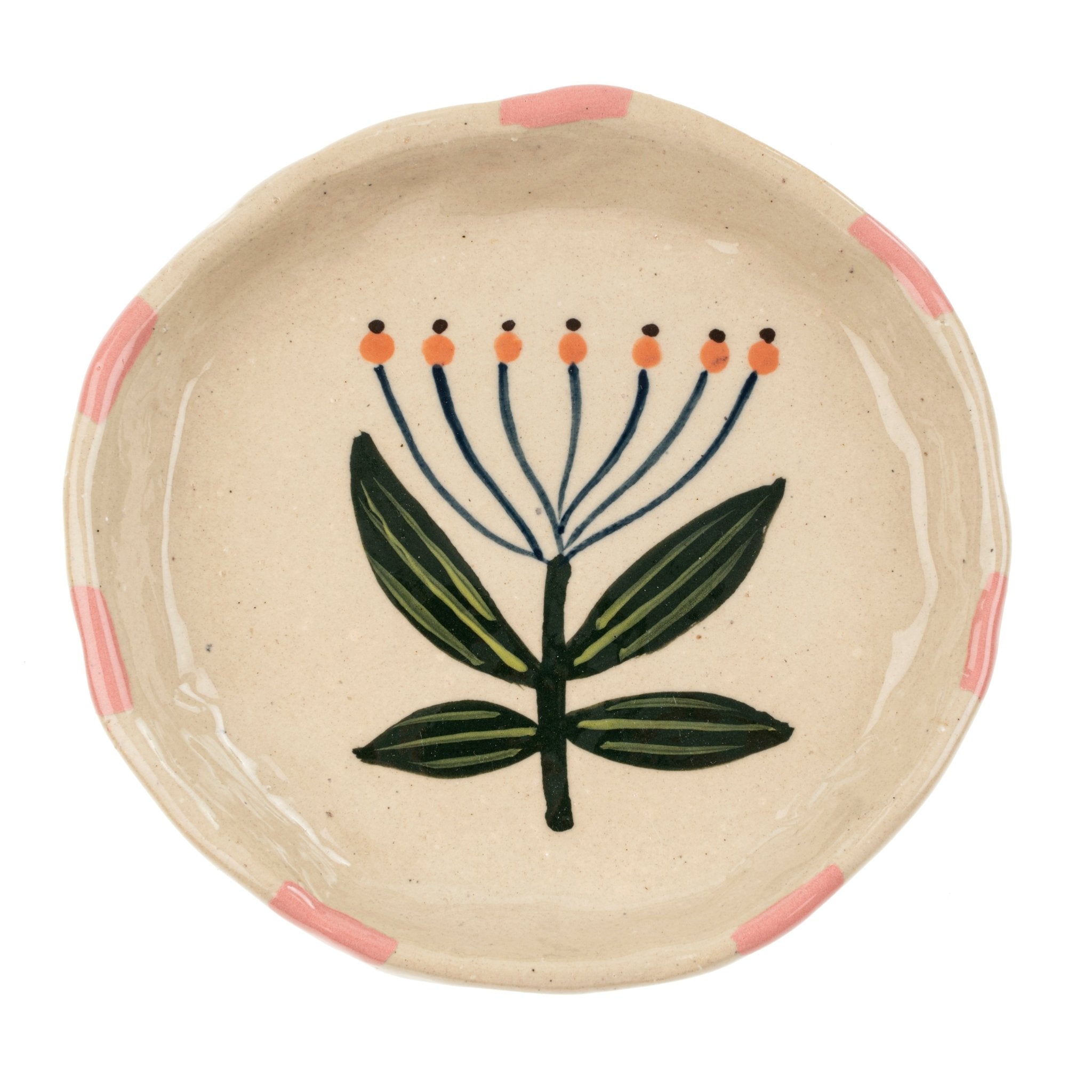 Flora Pottery | Assiette Lotus façonnée & peinte à la main en grès | Format moyen | Indaba - Les Trouvailles de JustineIndaba Home