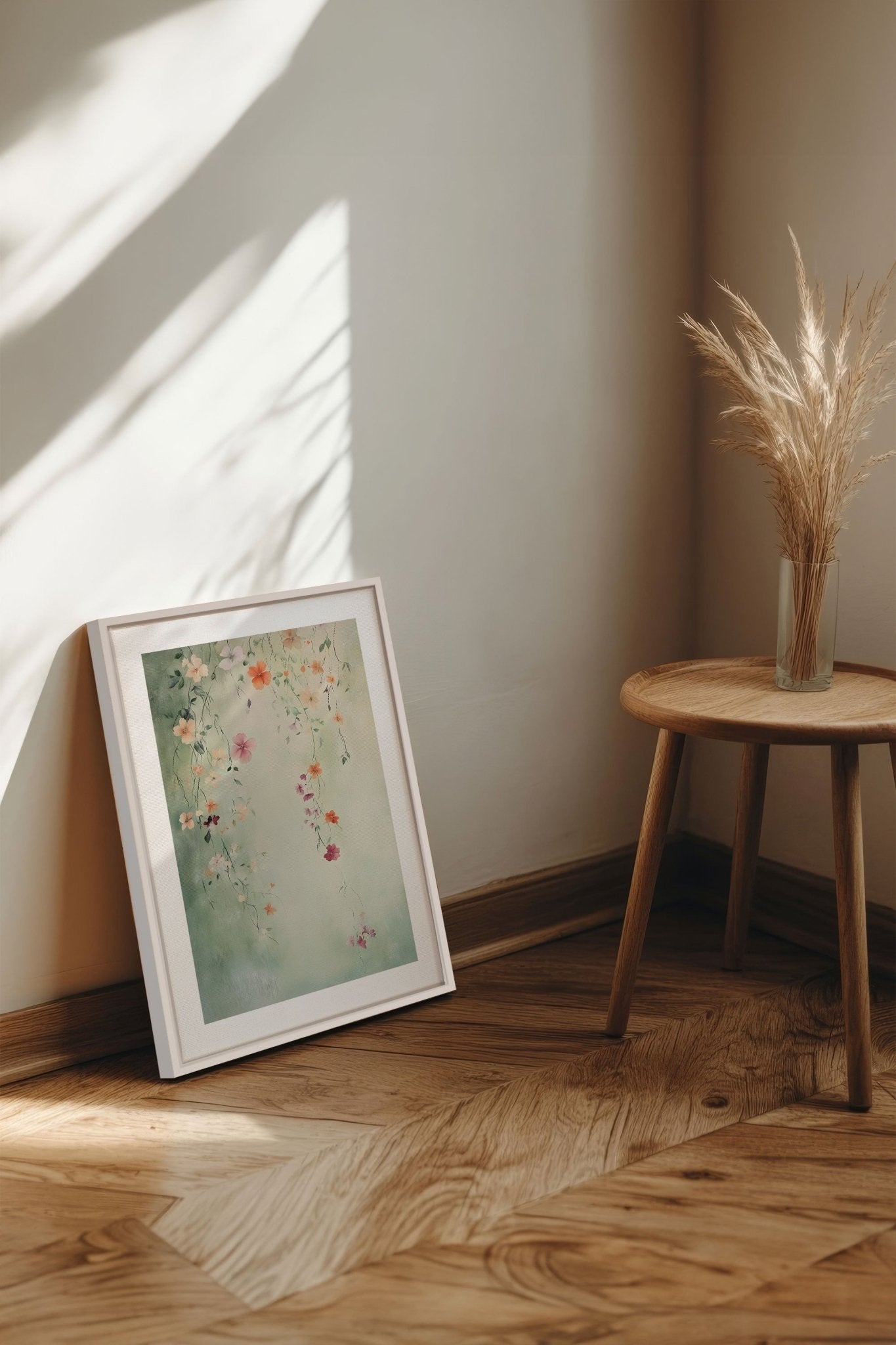FLORAL CASCADE, Oeuvre sur toile étirée - Les Trouvailles de JustinecanvasOleka Canvas12x16Blanc