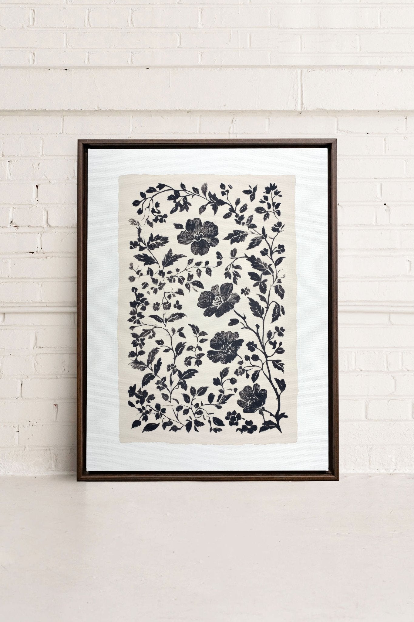 FLORAL SHADOW, Oeuvre sur toile étirée - Les Trouvailles de JustinecanvasOleka Canvas12x16Espresso