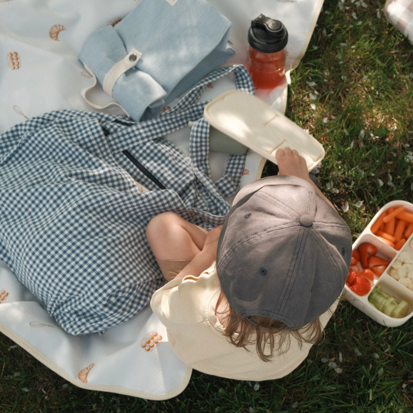 Fourre - tout en coton biologique - Collection Vichy - Les Trouvailles de Justinesac réutilisableDans Le SacBeige