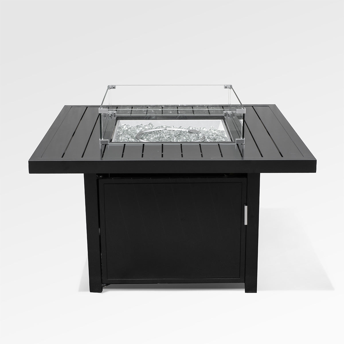 Foyer extérieur carré Enclover | Aluminium noir avec pare - vent et housse - Les Trouvailles de JustineAccessoriesEncloverYes