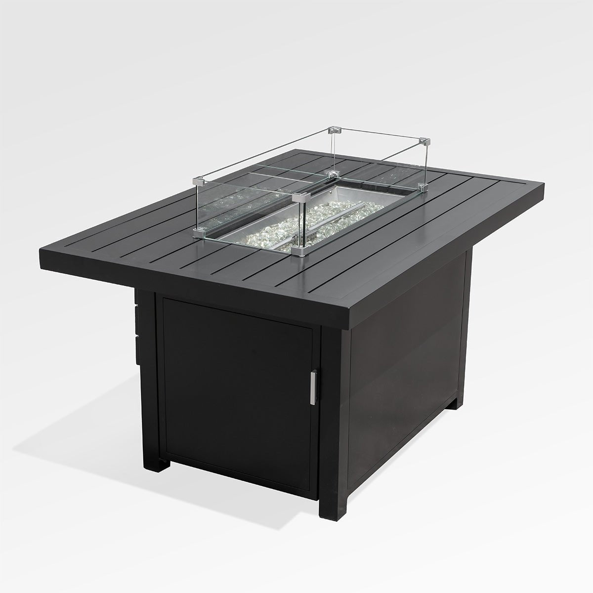 Foyer extérieur rectangle en aluminium noir | Avec pare - vent et housse - Les Trouvailles de JustineAccessoriesEncloverYes