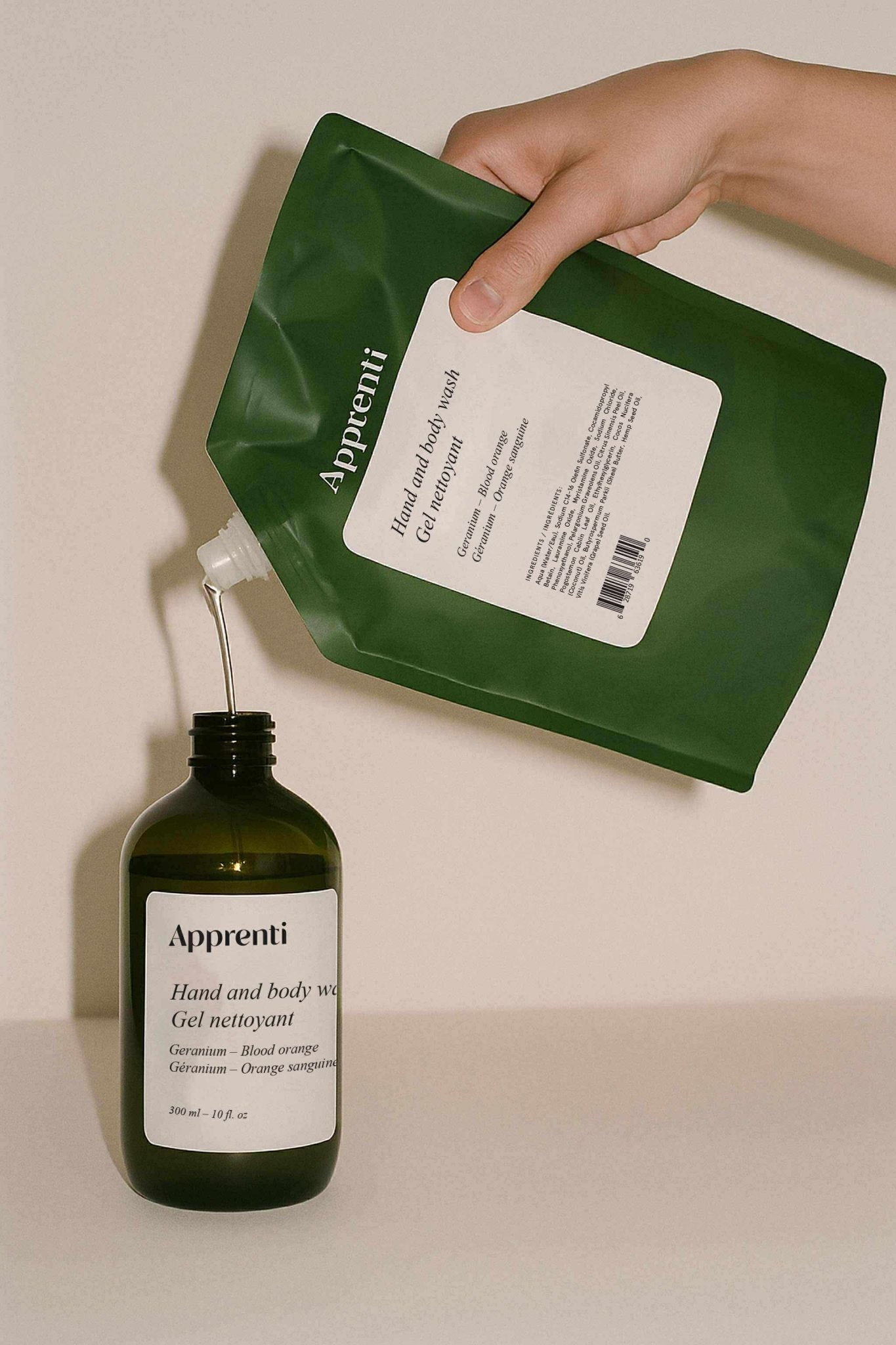 Gel lavant mains et corps au géranium et à l’orange sanguine | Apprenti - Les Trouvailles de JustineBody WashApprenti1000ml
