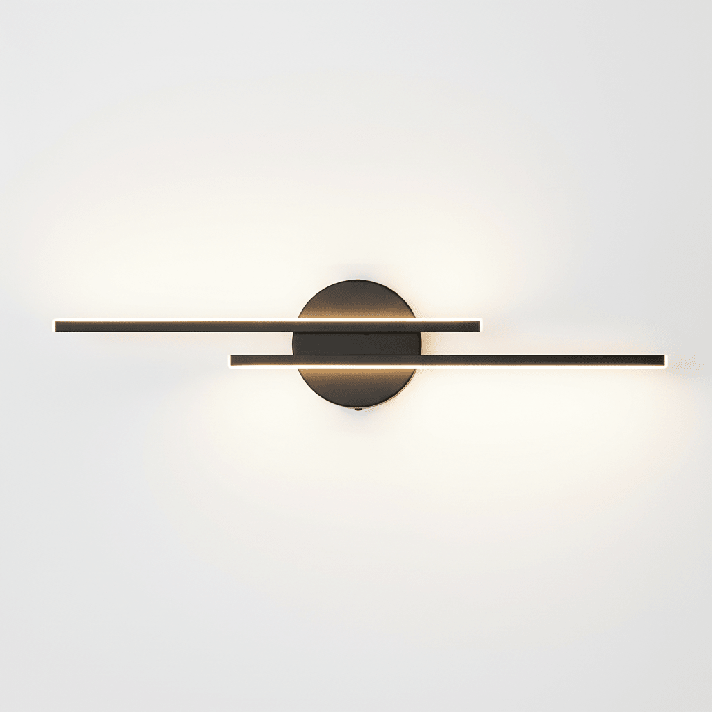 Applique murale Horizon Glow noire mate avec LED intégrée, design moderne et minimaliste