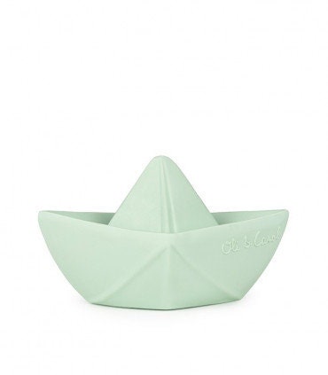 Bateau origami pour le bain en caoutchouc naturel | Jouet d’éveil & de dentition | Fait main