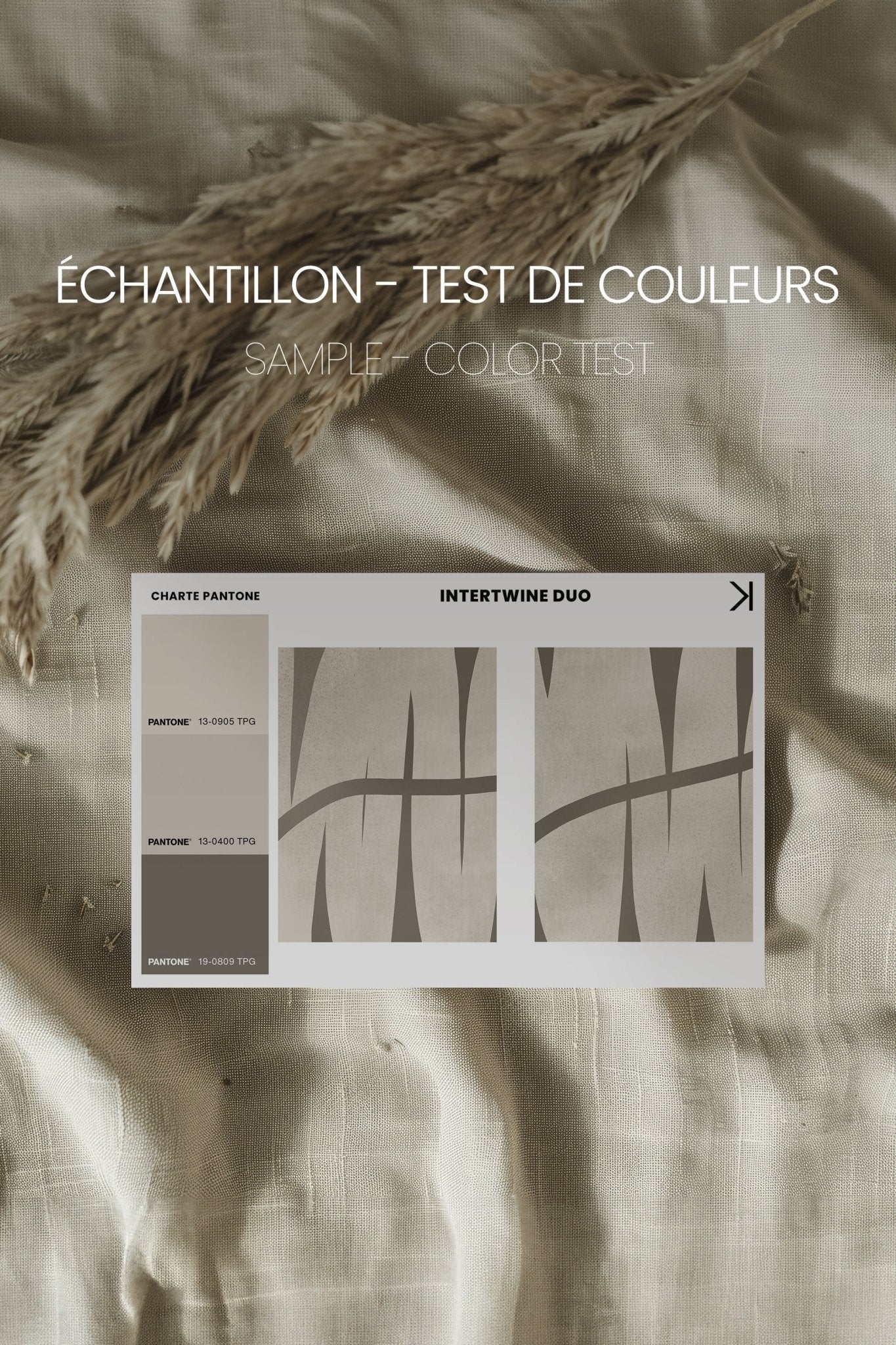INTERTWINE DUO (2 Oeuvres sur toile étirée) - Les Trouvailles de JustineDuo & TrioOleka CanvasÉchantillon - Test de couleursSans cadre - Monté Galerie