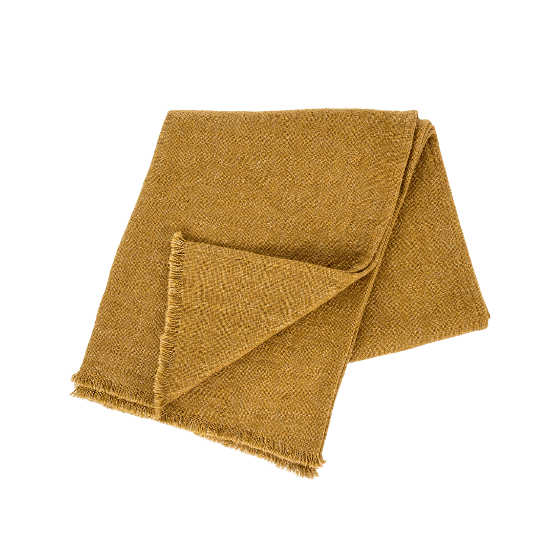 Jeté de Lit Selena en Lin | Ocre - Les Trouvailles de JustineIndaba Home