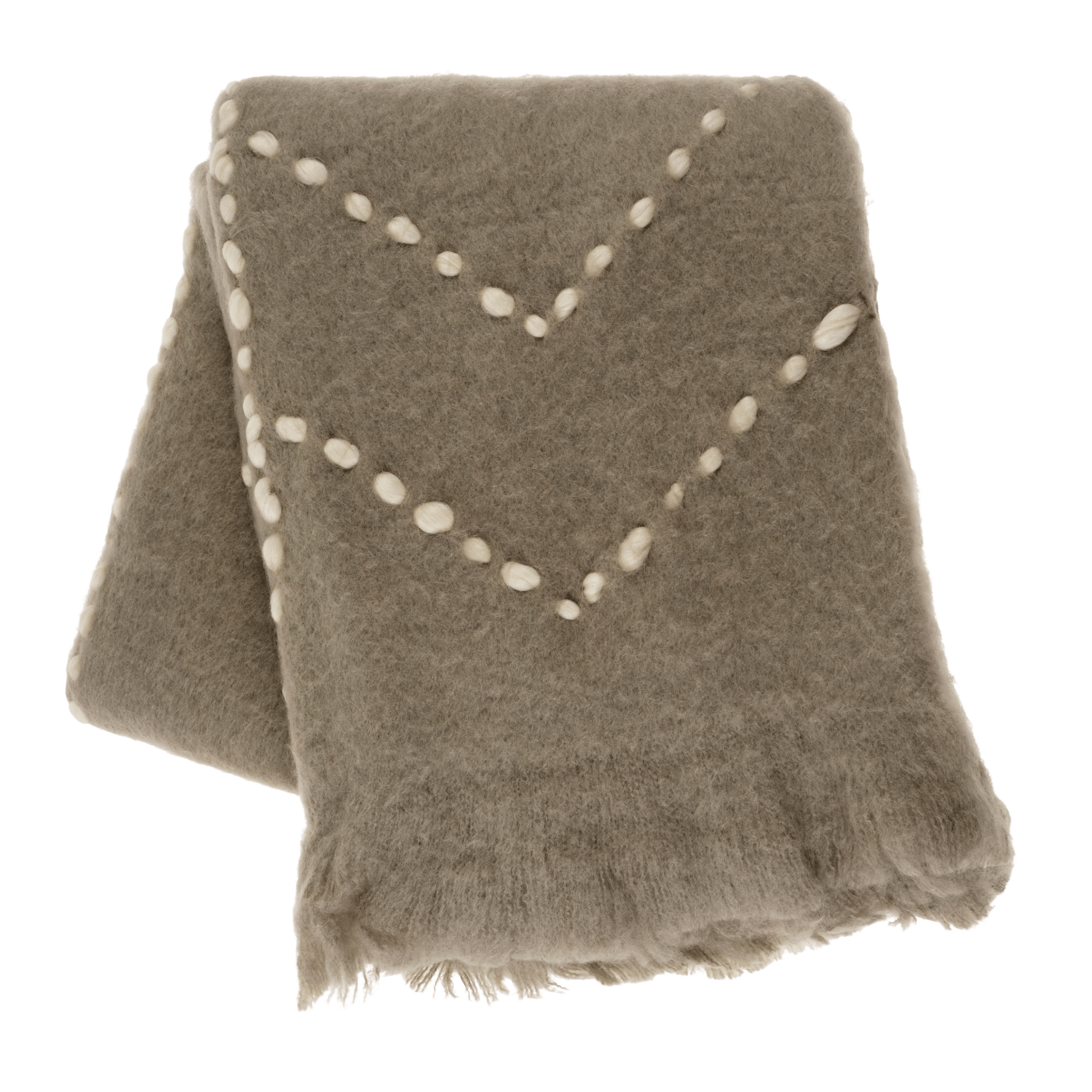 Jeté Kristiansand en Laine Mélangée | Façonné à la Main | Ton Neutre - Les Trouvailles de JustineIndaba Home