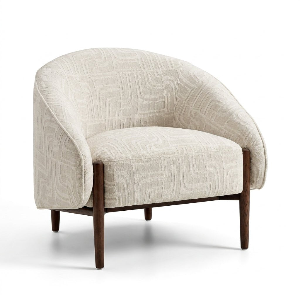 Kestrel Accent Chair | Wraparound backrest | Dark walnut frame | Artisan craftsmanship