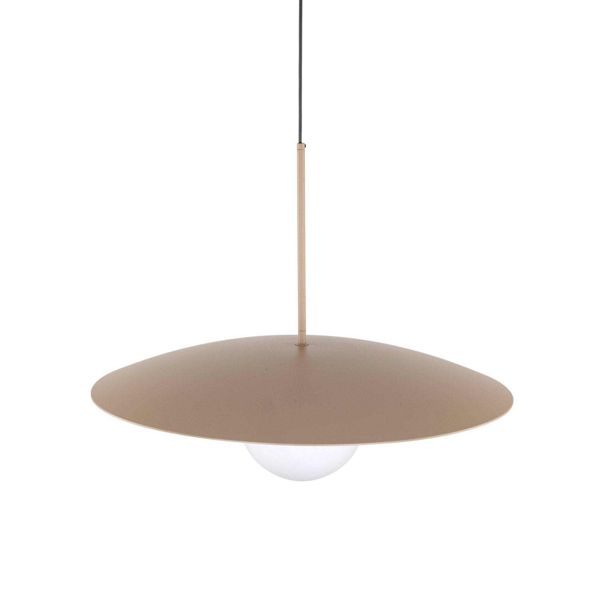 Lampe à Suspension Moderne du Milieu du Siècle SLATE | Verre Opalin et Métal Peint - Les Trouvailles de JustineLumoCraftsBeige
