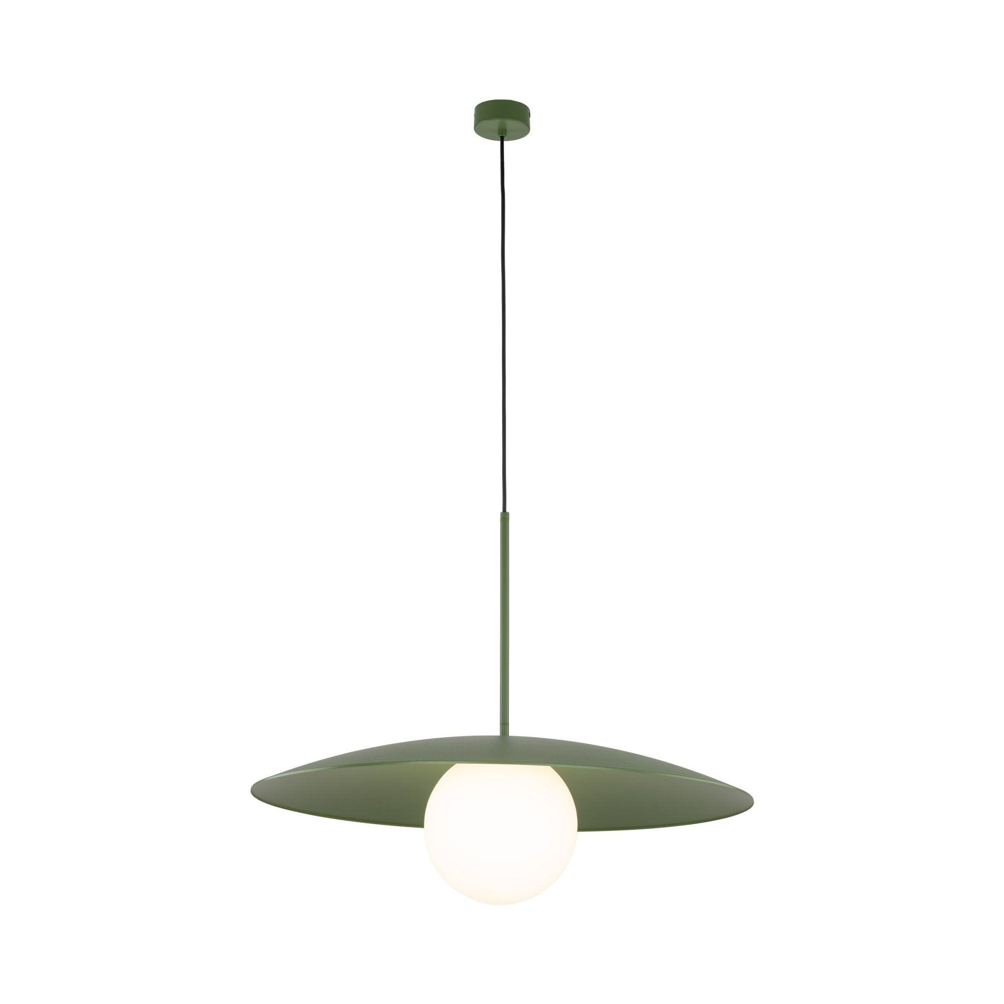 Lampe à Suspension Moderne du Milieu du Siècle SLATE | Verre Opalin et Métal Peint - Les Trouvailles de JustineLumoCraftsBeige