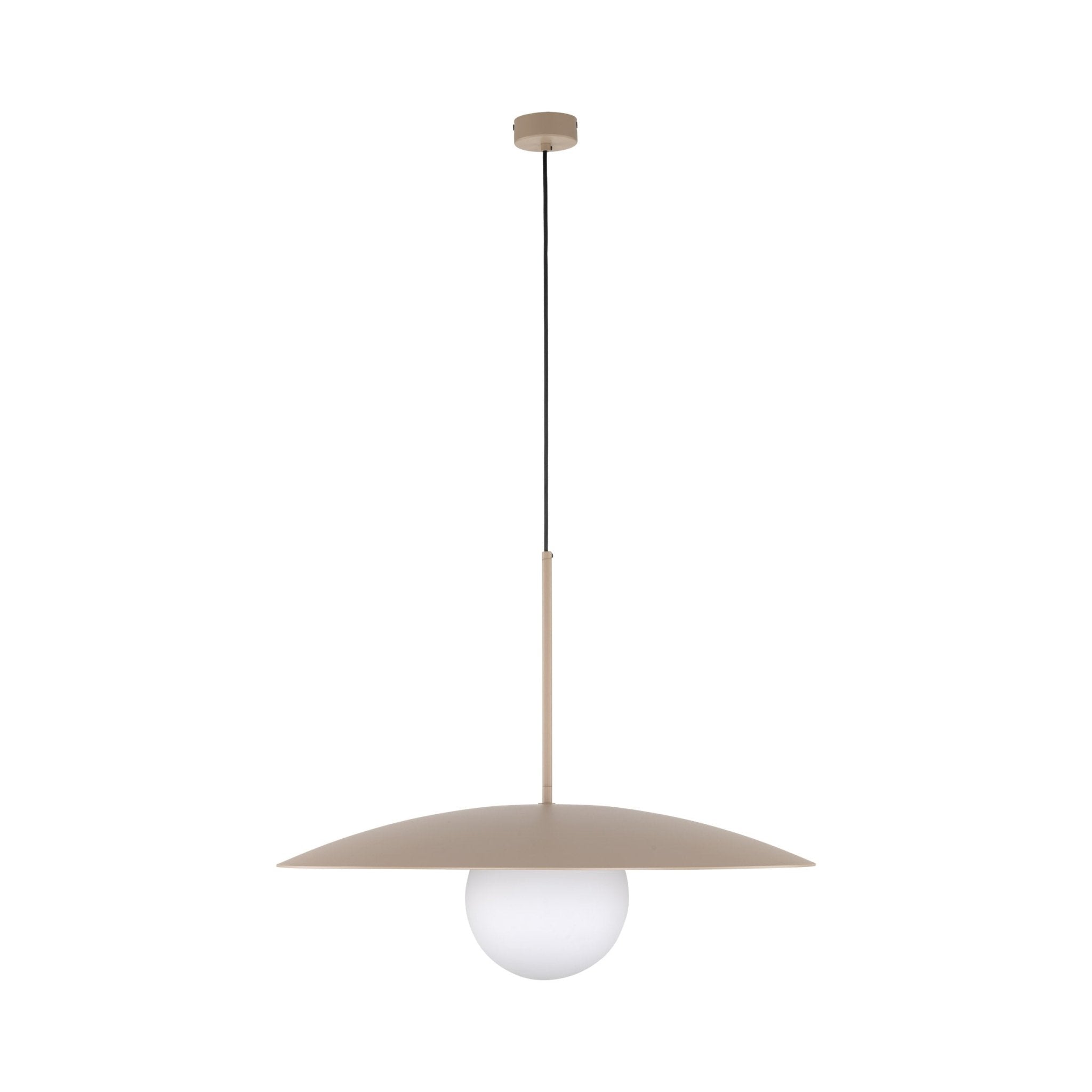 Lampe à Suspension Moderne du Milieu du Siècle SLATE | Verre Opalin et Métal Peint - Les Trouvailles de JustineLumoCraftsBeige
