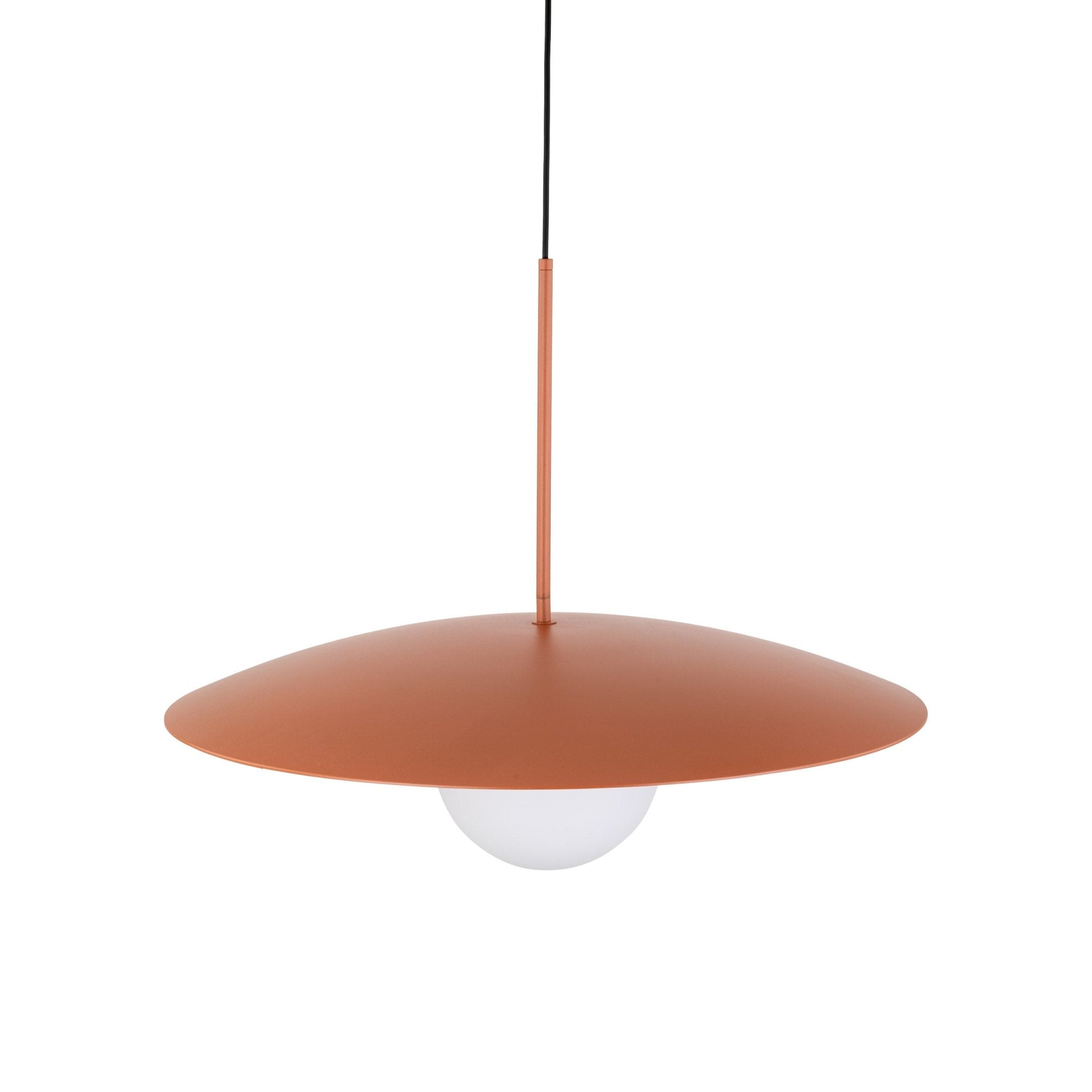 Lampe à Suspension Moderne du Milieu du Siècle SLATE | Verre Opalin et Métal Peint - Les Trouvailles de JustineLumoCraftsBlack