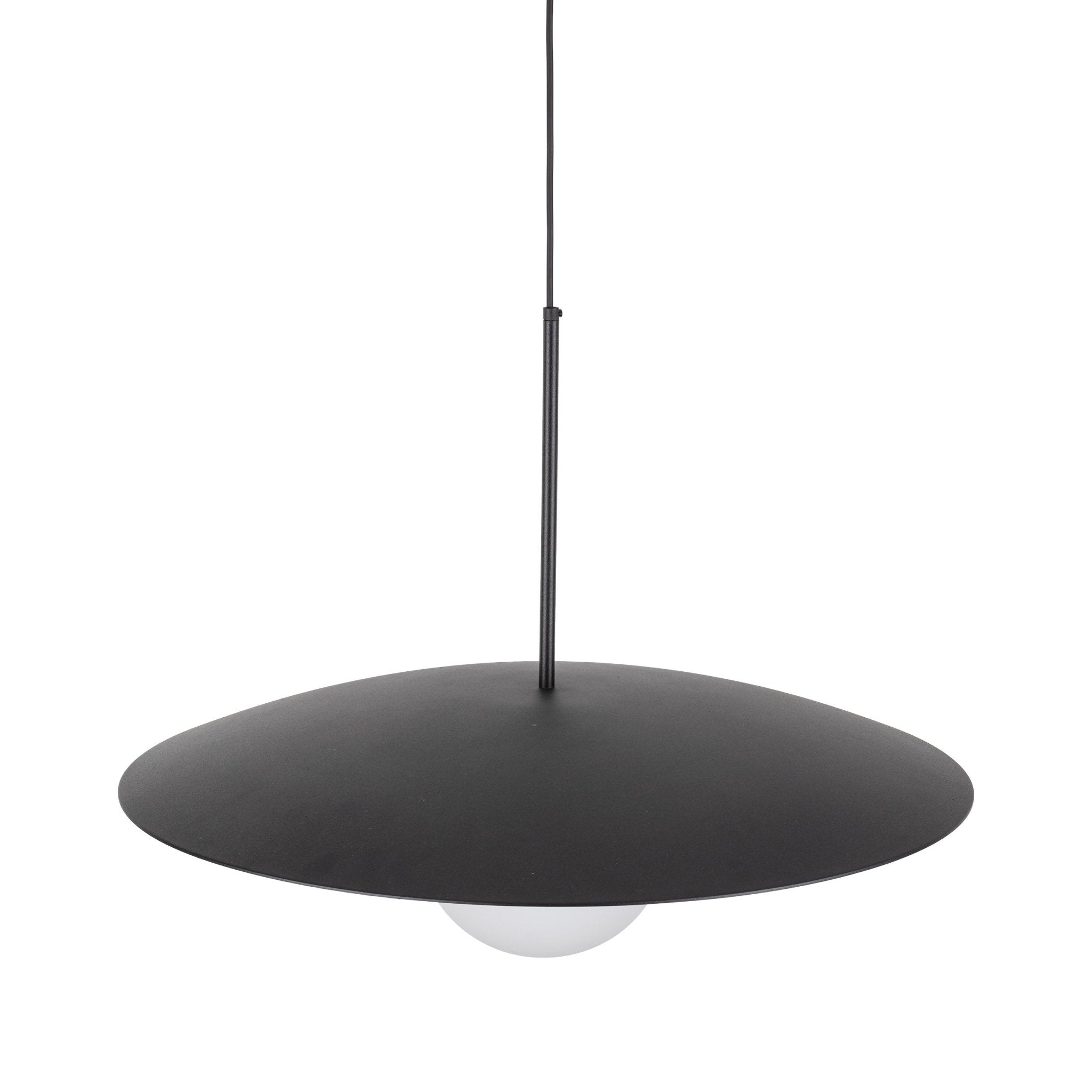 Lampe à Suspension Moderne du Milieu du Siècle SLATE | Verre Opalin et Métal Peint - Les Trouvailles de JustineLumoCraftsBlack