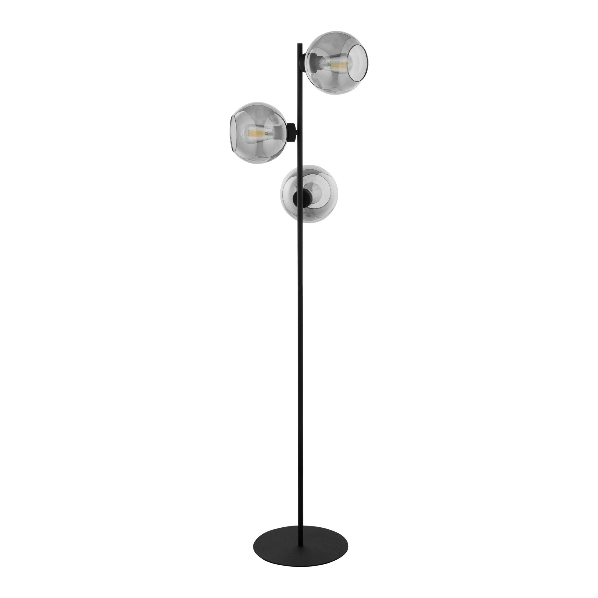 Lampe sur pied CUBUS Graphite | 3 lumières | Style scandinave | Design moderne minimaliste | Métal et verre - Les Trouvailles de JustineLumoCrafts