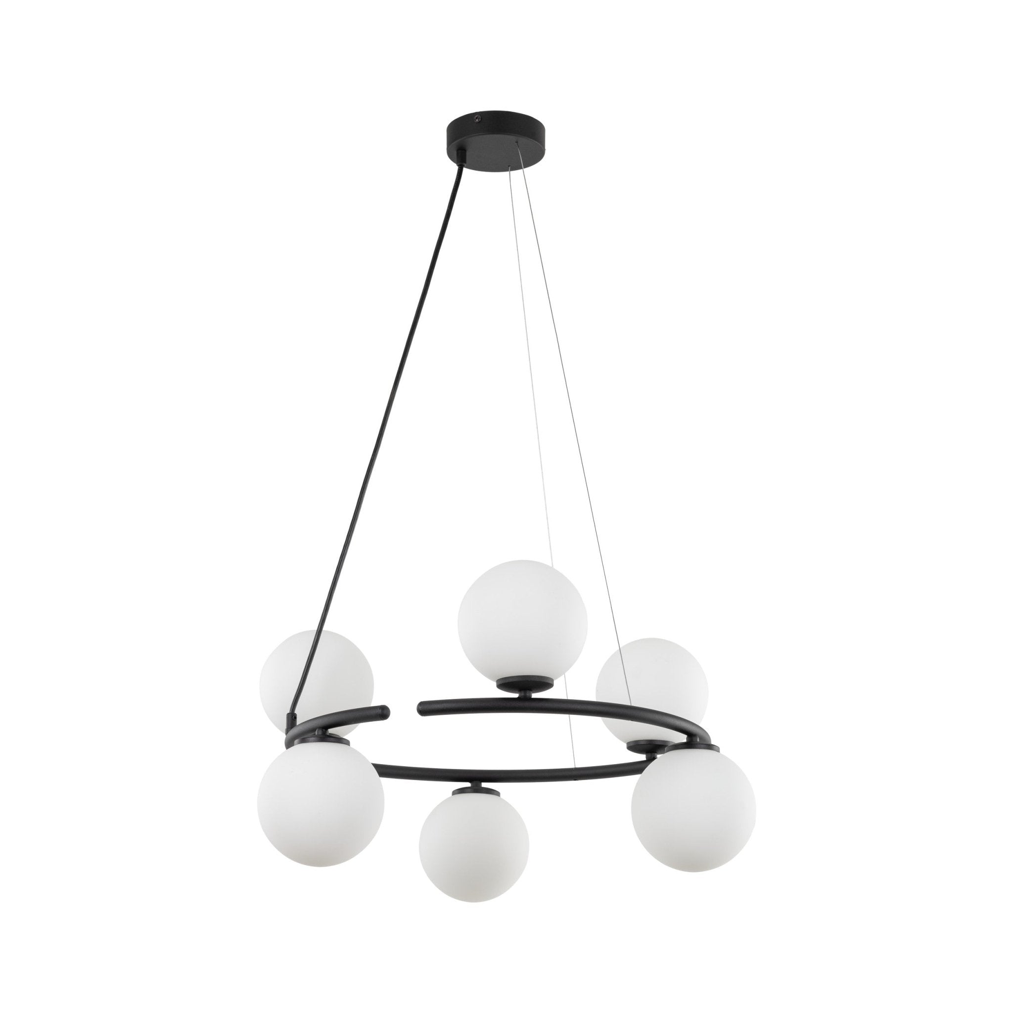 Lampe Suspendue ANABELLE Scandinave 6 Lumières | Suspension Élégante en Verre et Métal - Les Trouvailles de JustineLumoCrafts