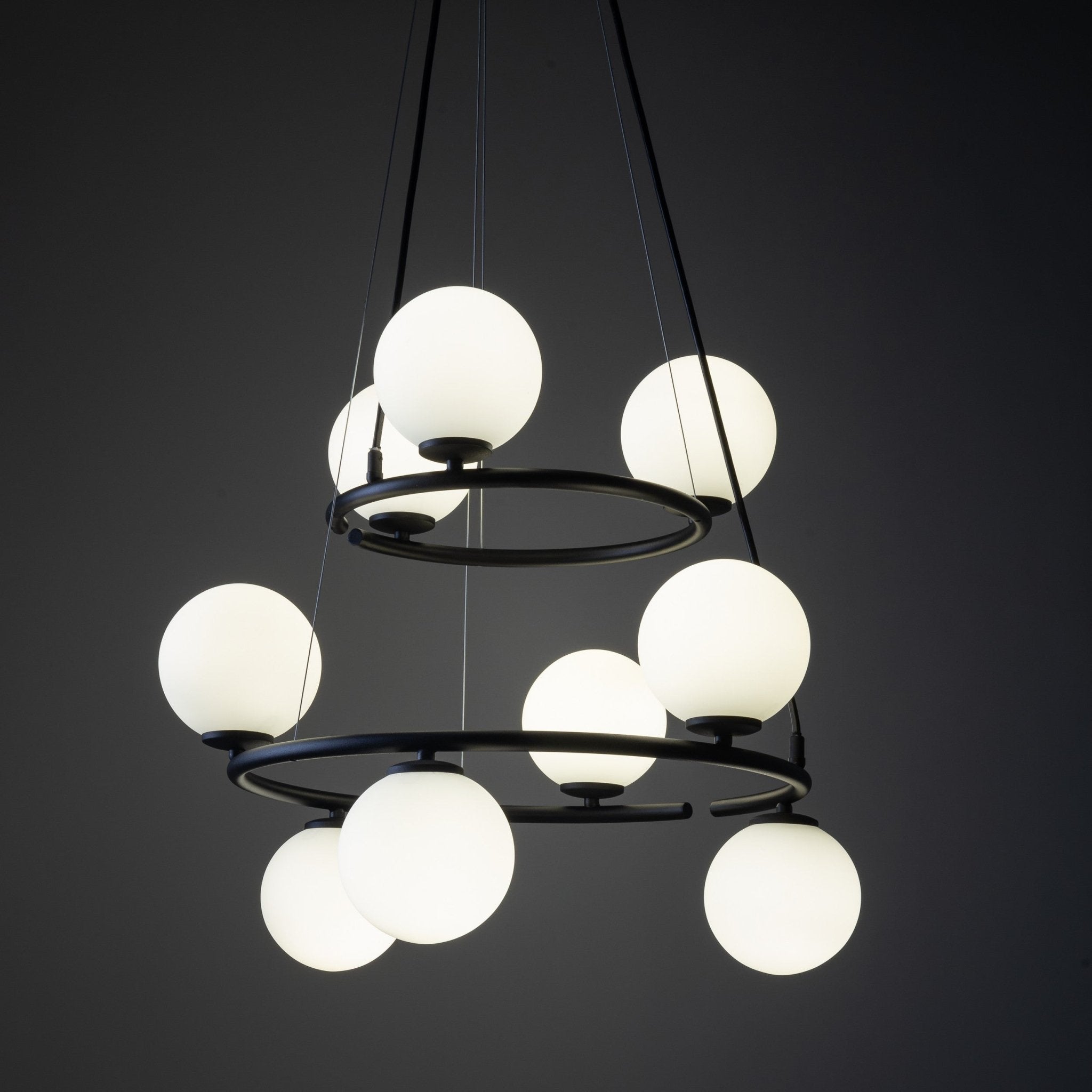 Lampe Suspendue ANABELLE Scandinave 9 Lumières | Suspension Élégante en Verre et Métal - Les Trouvailles de JustineLumoCrafts