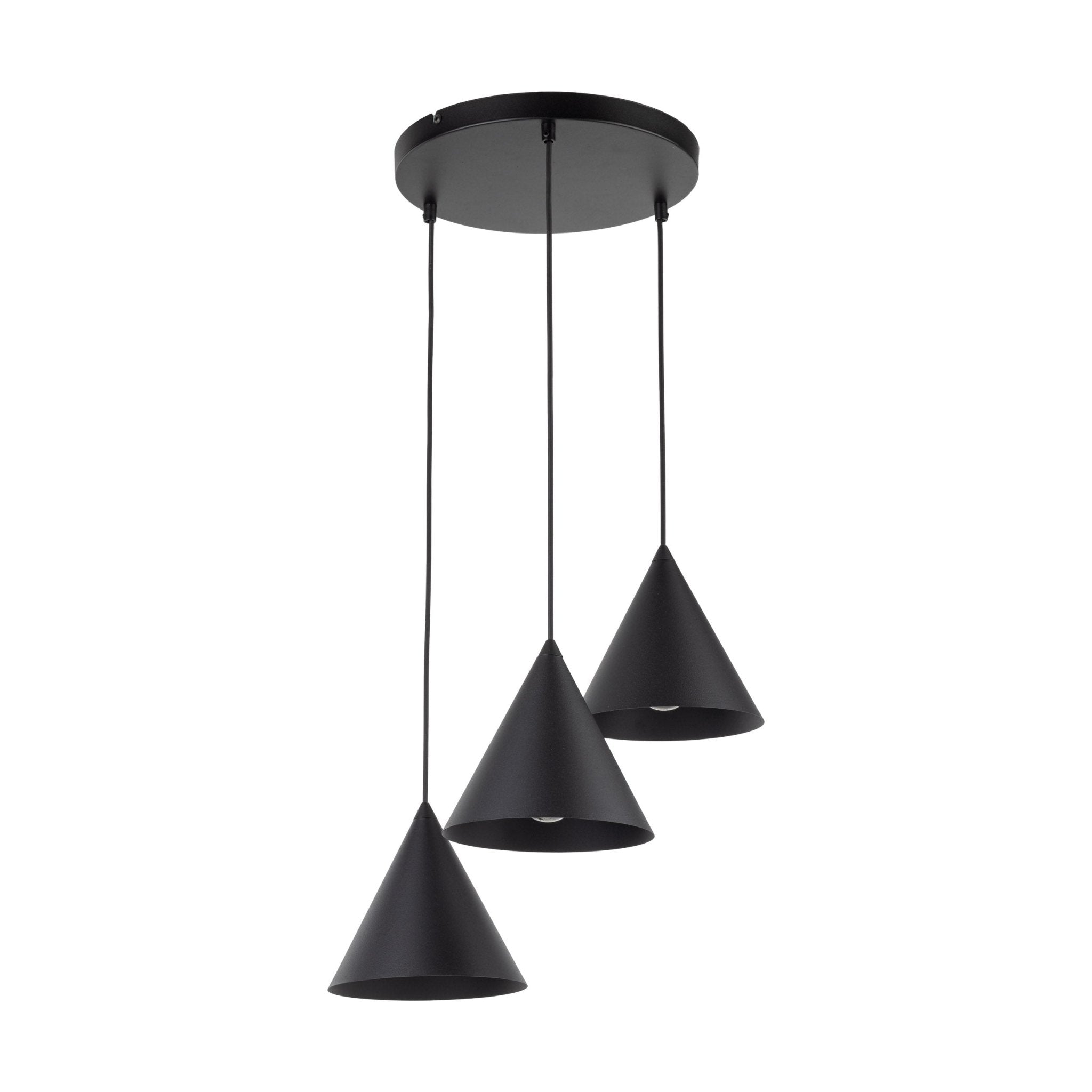 Lampe Suspendue CONO Moderne Minimaliste 3 Lumières | Suspension Conique en Métal Noir - Les Trouvailles de JustineLumoCraftsBlack