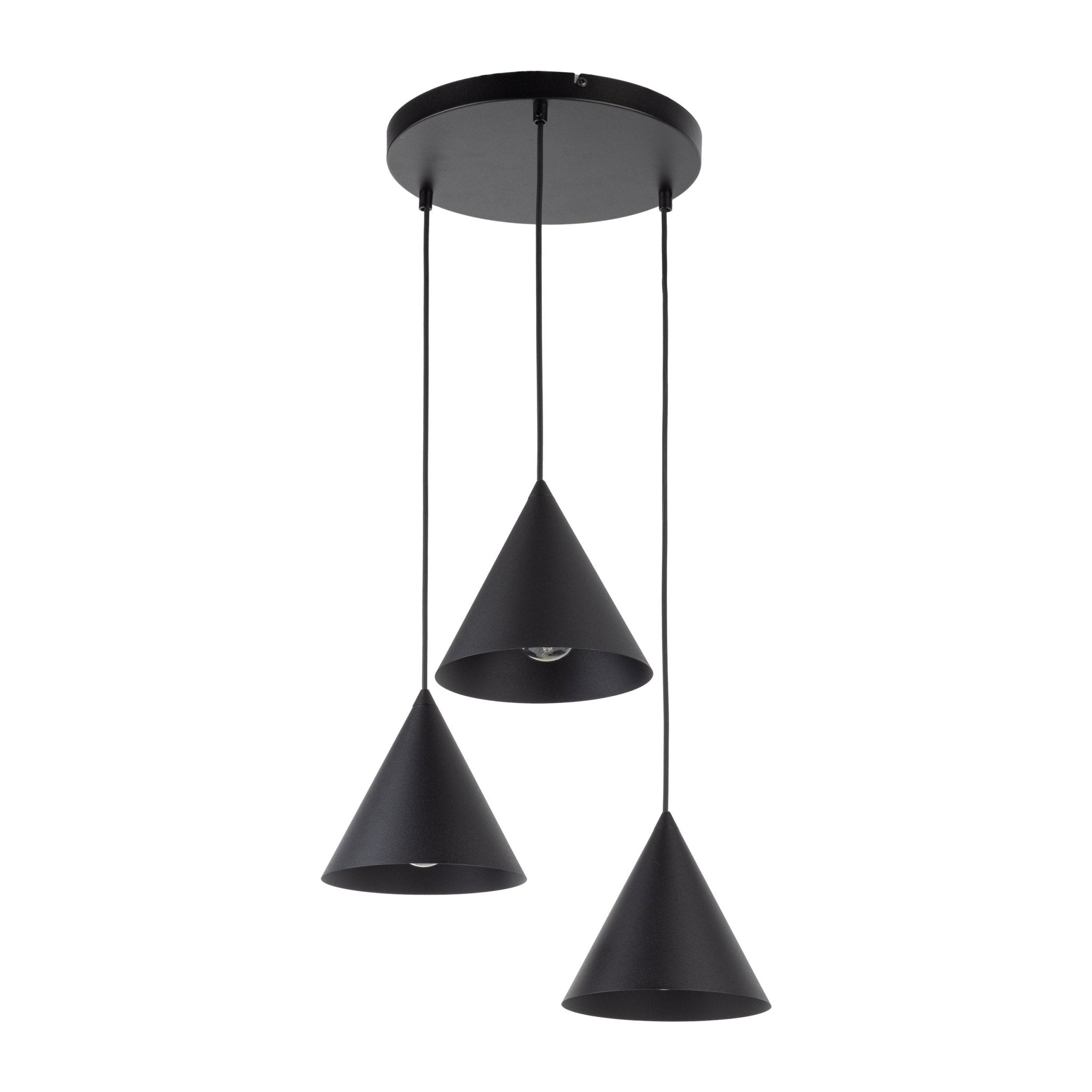 Lampe Suspendue CONO Moderne Minimaliste 3 Lumières | Suspension Conique en Métal Noir - Les Trouvailles de JustineLumoCraftsBlack