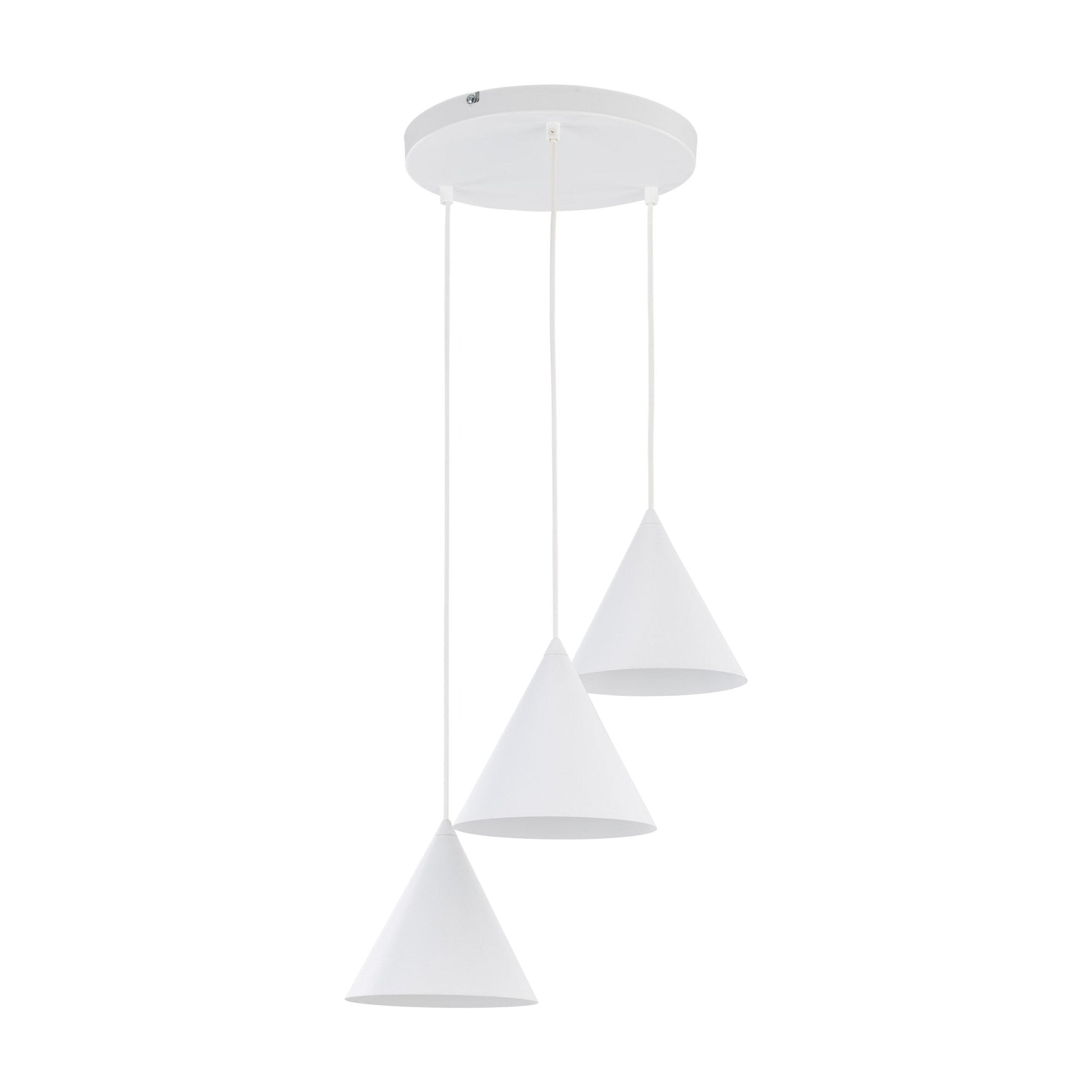 Lampe Suspendue CONO Moderne Minimaliste 3 Lumières | Suspension Conique en Métal Noir - Les Trouvailles de JustineLumoCraftsWhite