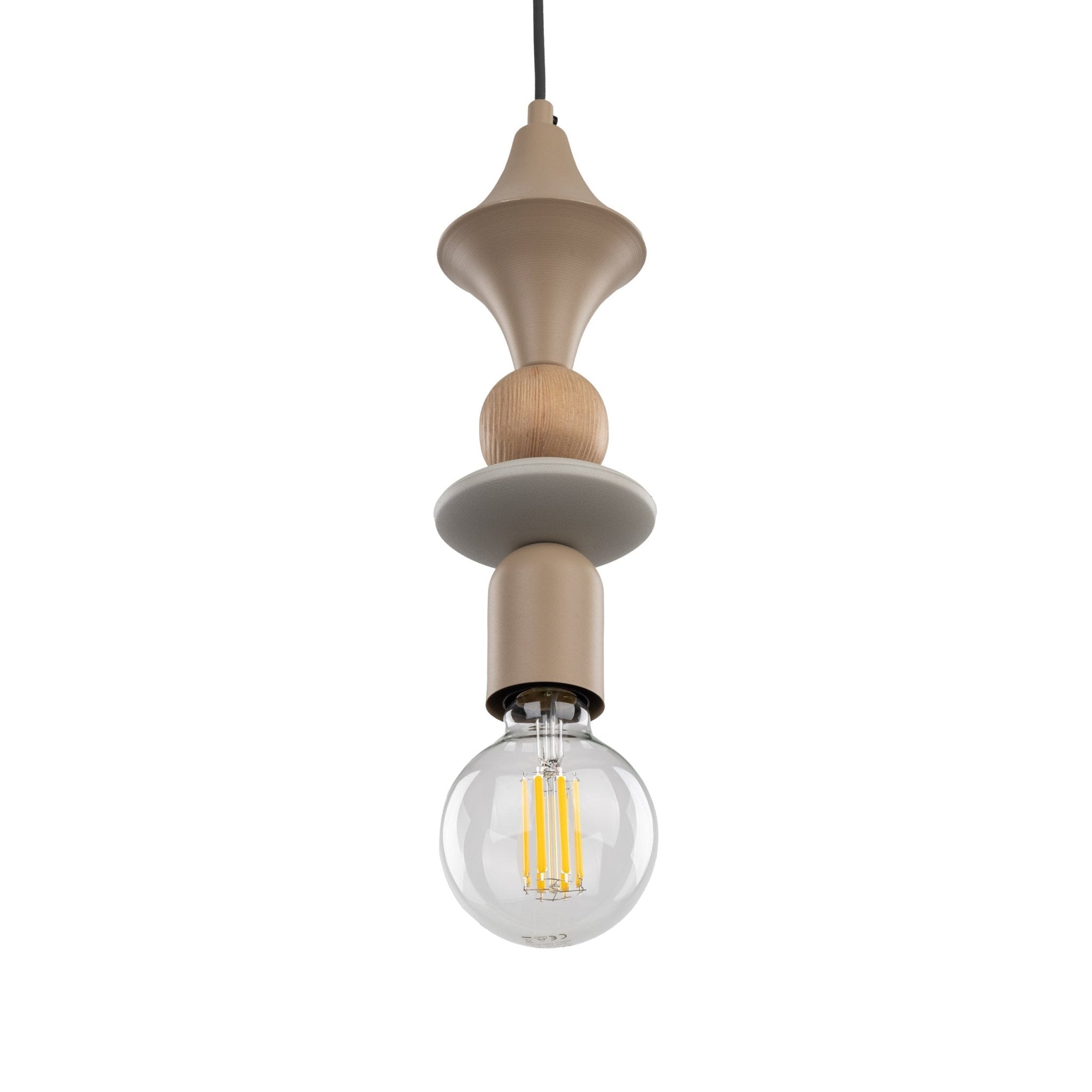 Lampe Suspendue Scandinave TOWER Beige | Suspension Moderne en Bois - Les Trouvailles de JustineLumoCrafts