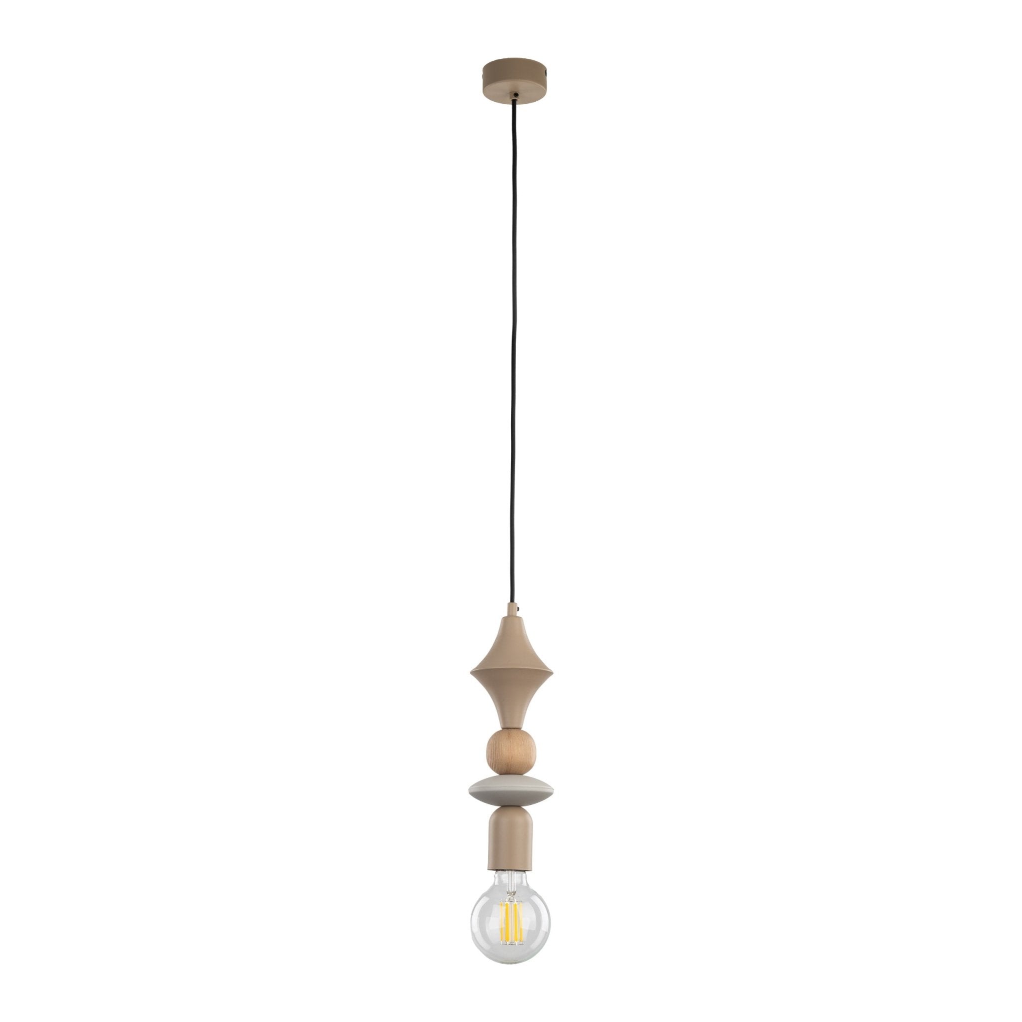 Lampe Suspendue Scandinave TOWER Beige | Suspension Moderne en Bois - Les Trouvailles de JustineLumoCrafts