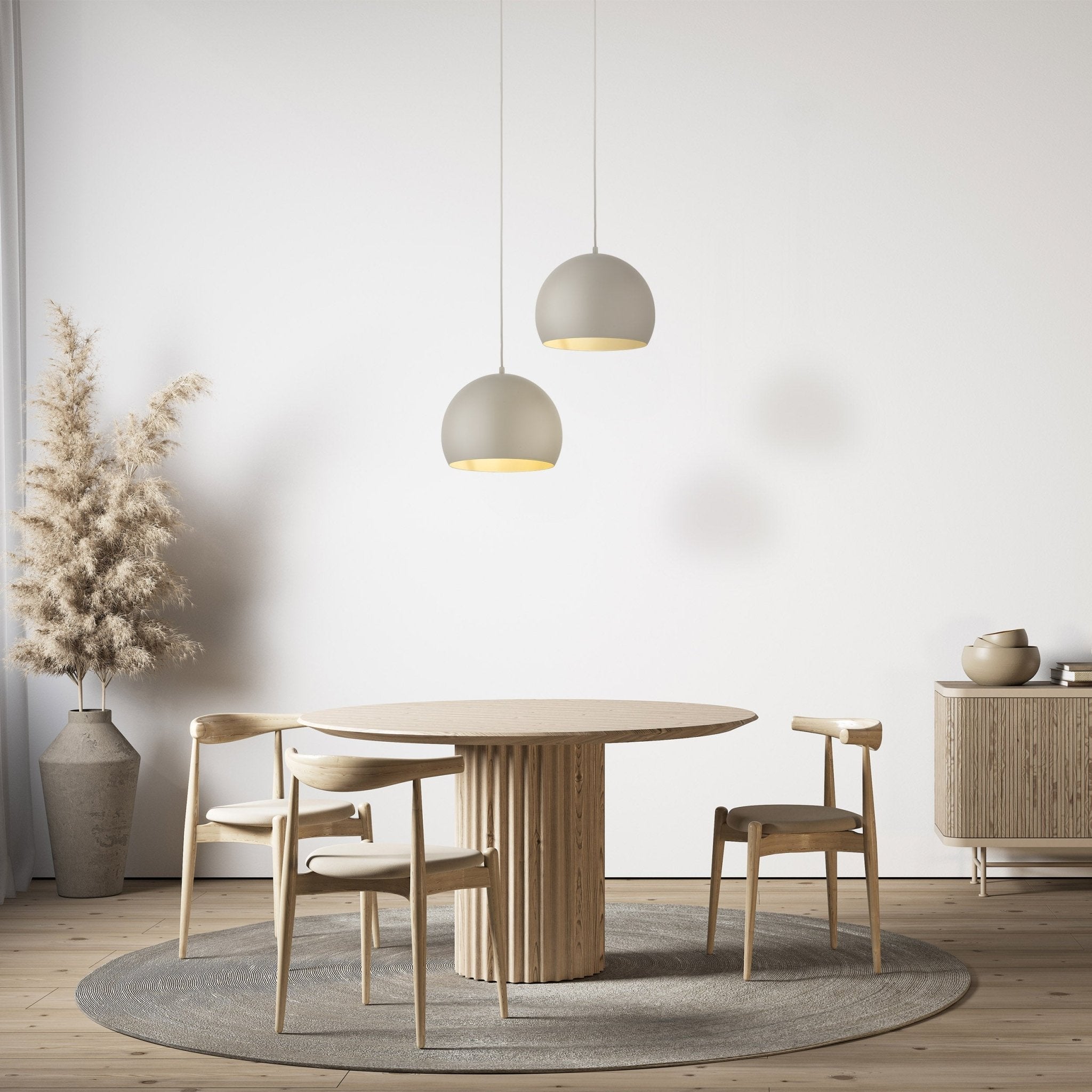 Lampe Suspendue ZOE Beige | Suspension Moderne Mid - Century en Acier - Les Trouvailles de JustineLumoCraftsBeige