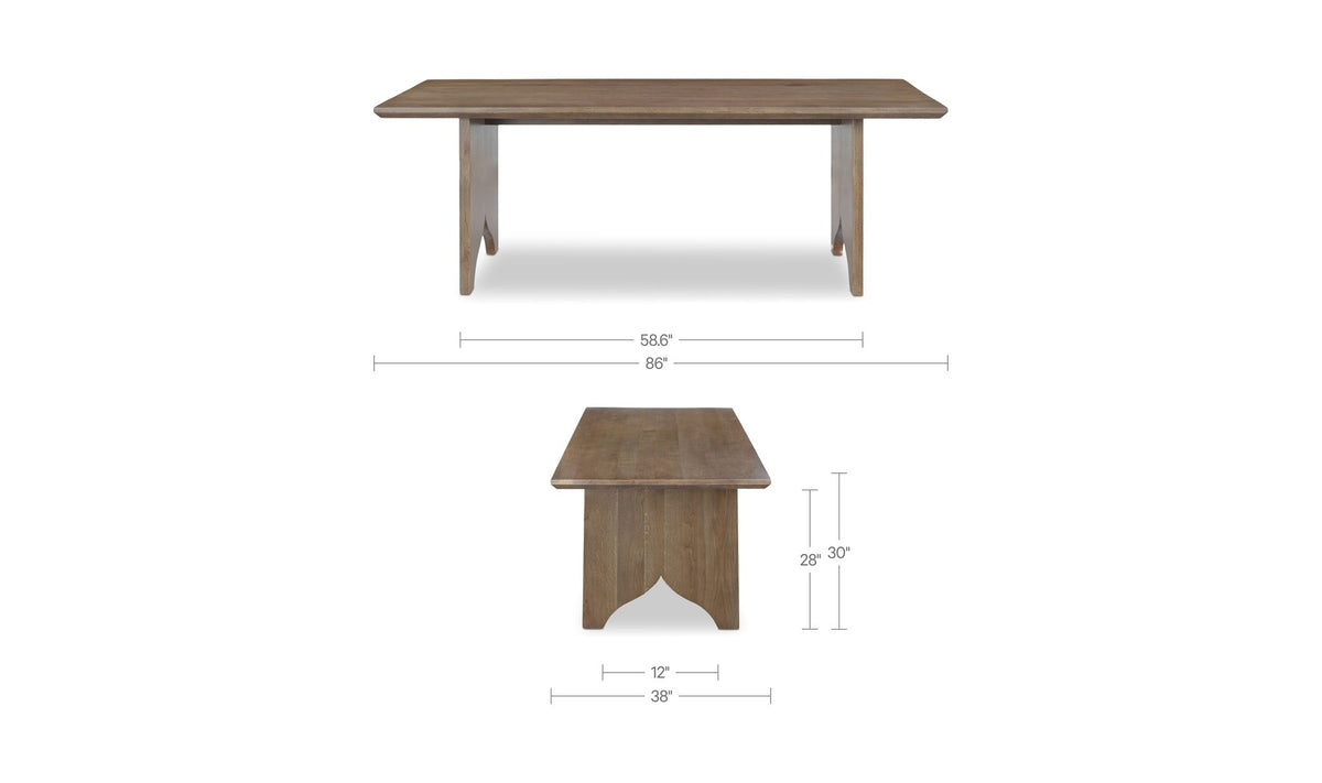 Table de salle à manger Larkin | Chêne massif et fer | 6 à 8 places