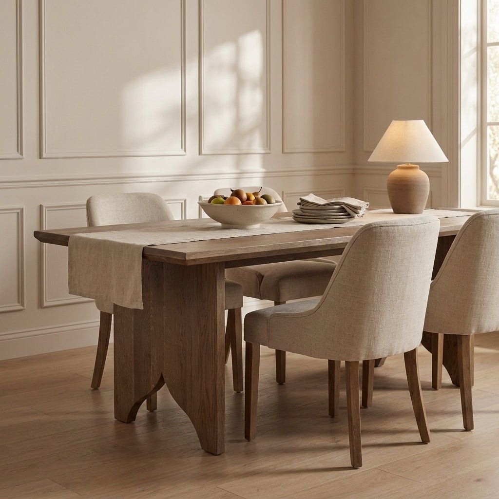 Table de salle à manger Larkin | Chêne massif et fer | 6 à 8 places